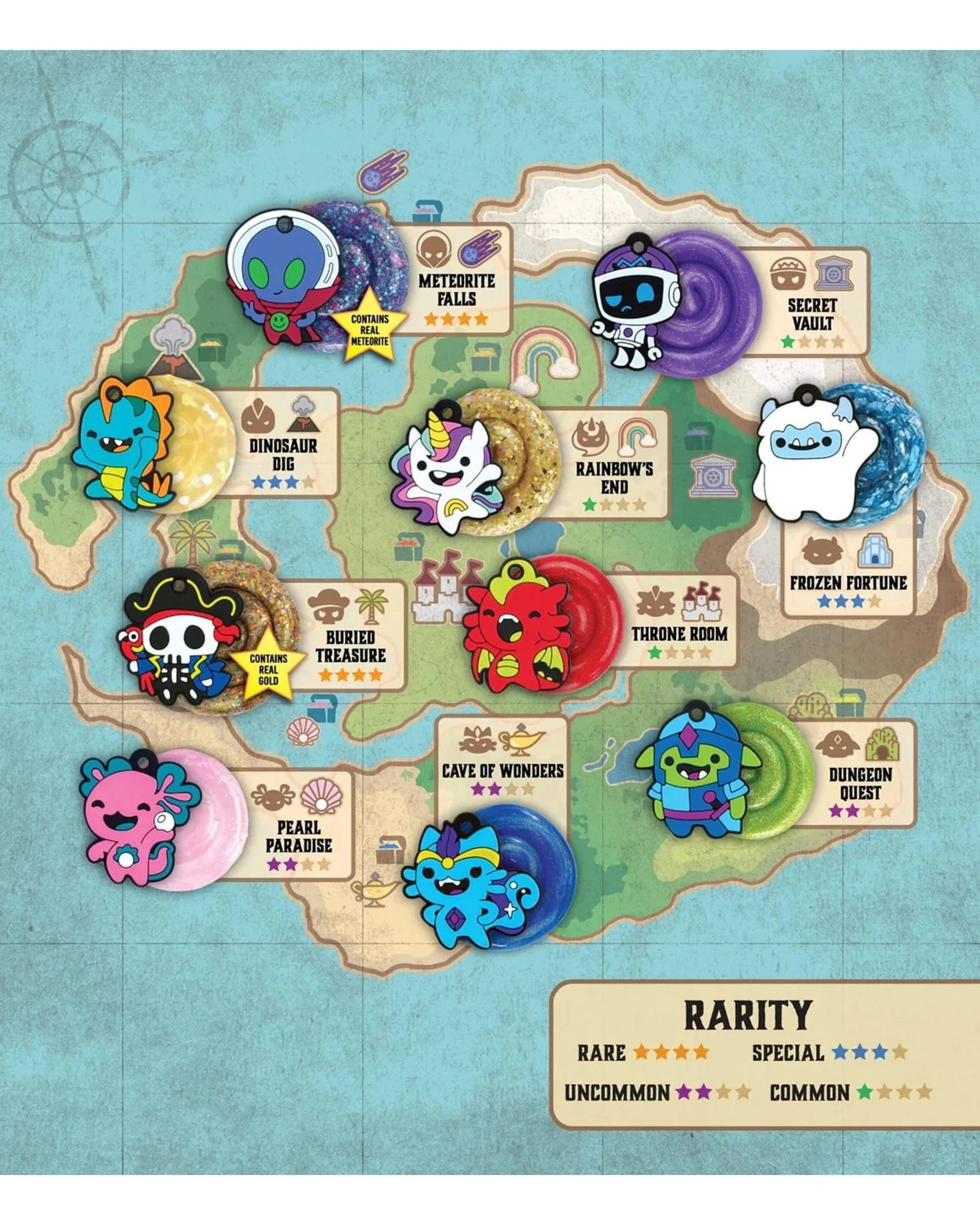 5 Crazy Aaron's 2 inch Mini Thinking Putty Lost Treasure Guardians - Assorted, 5 of 5