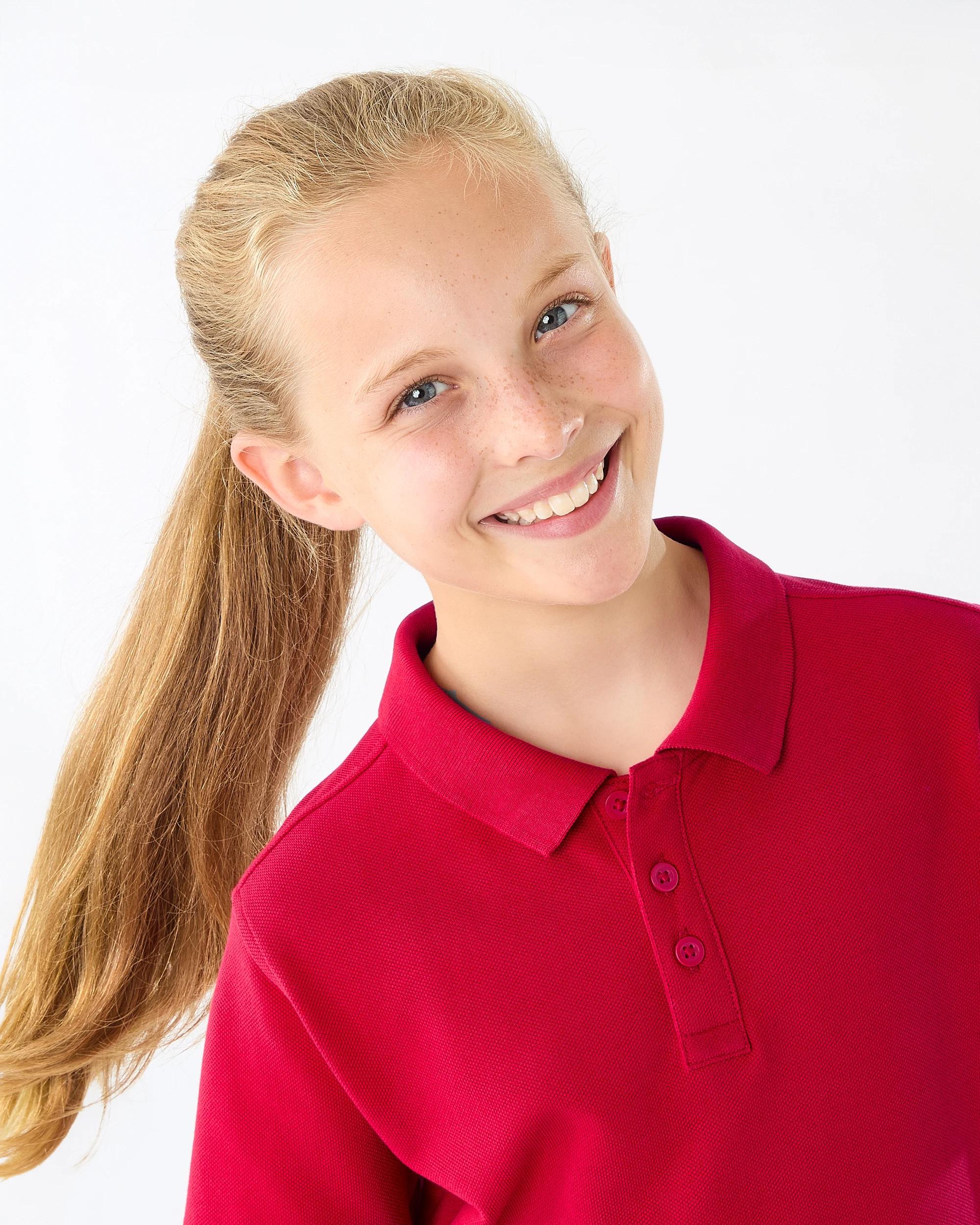 3 School Odour Shield Cotton Polo T-shirt Red, 3 of 7
