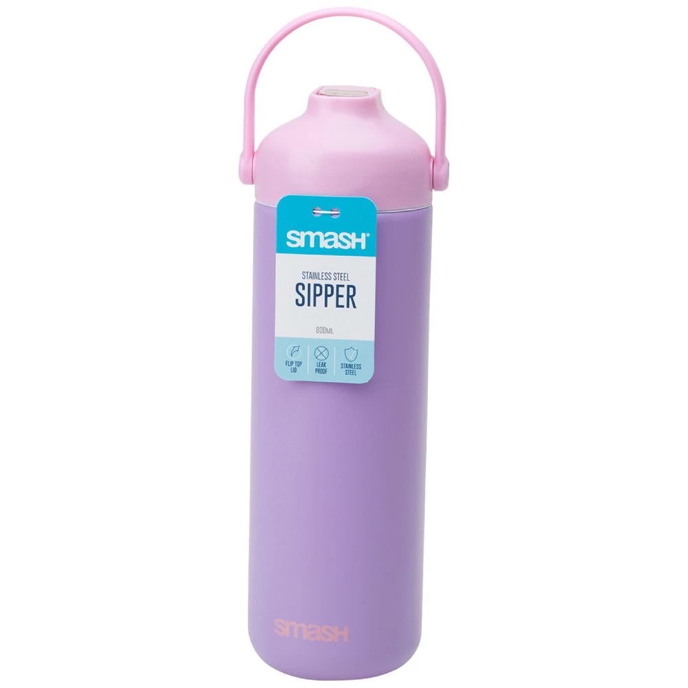 1 Smash Icon Stainless Steel Drink Bottle 800mL Purple, 1 of 4