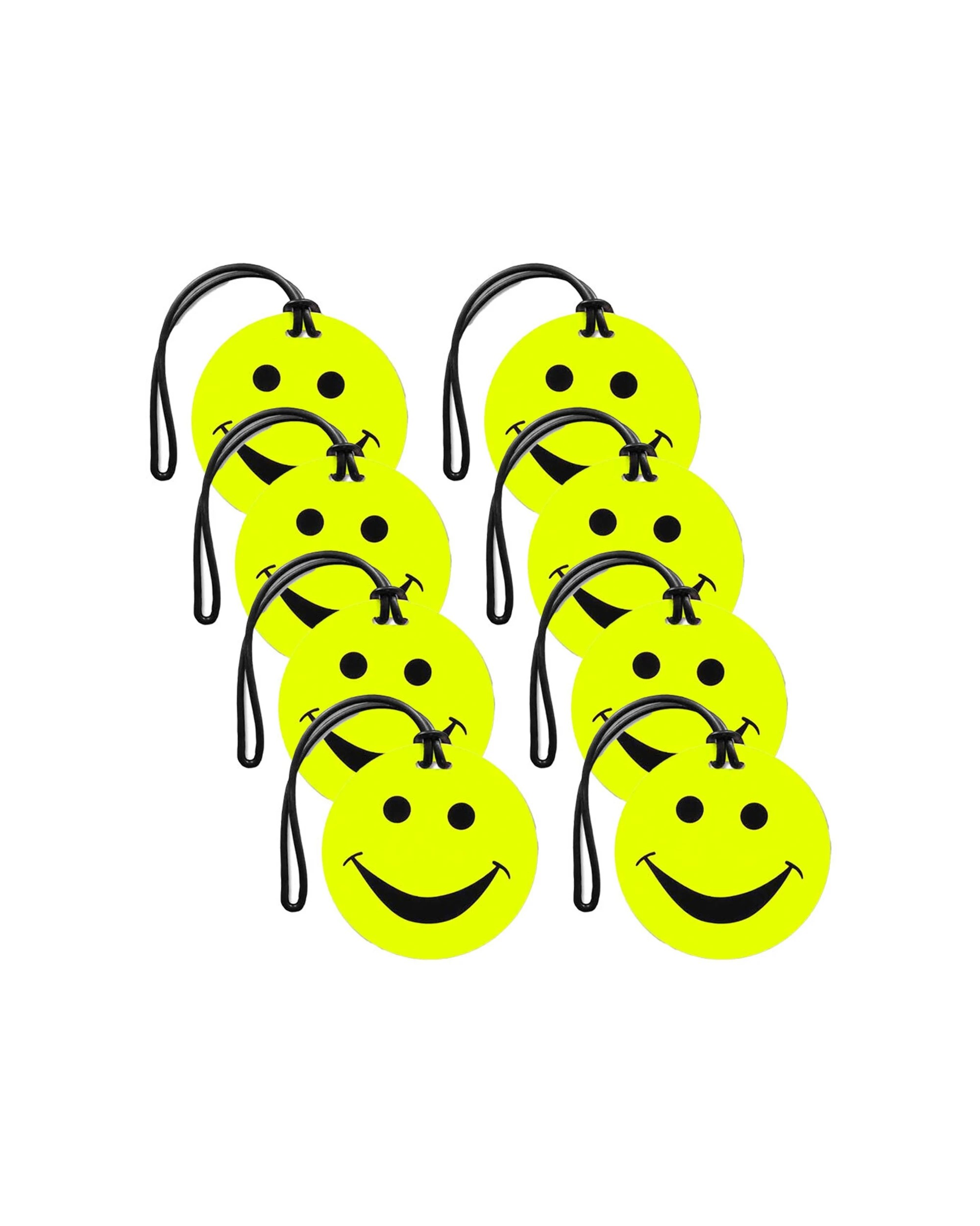 1 Tosca 8Pk Smiley Travel Luggage Suitcase Bag Tag - Yellow, 1 of 2