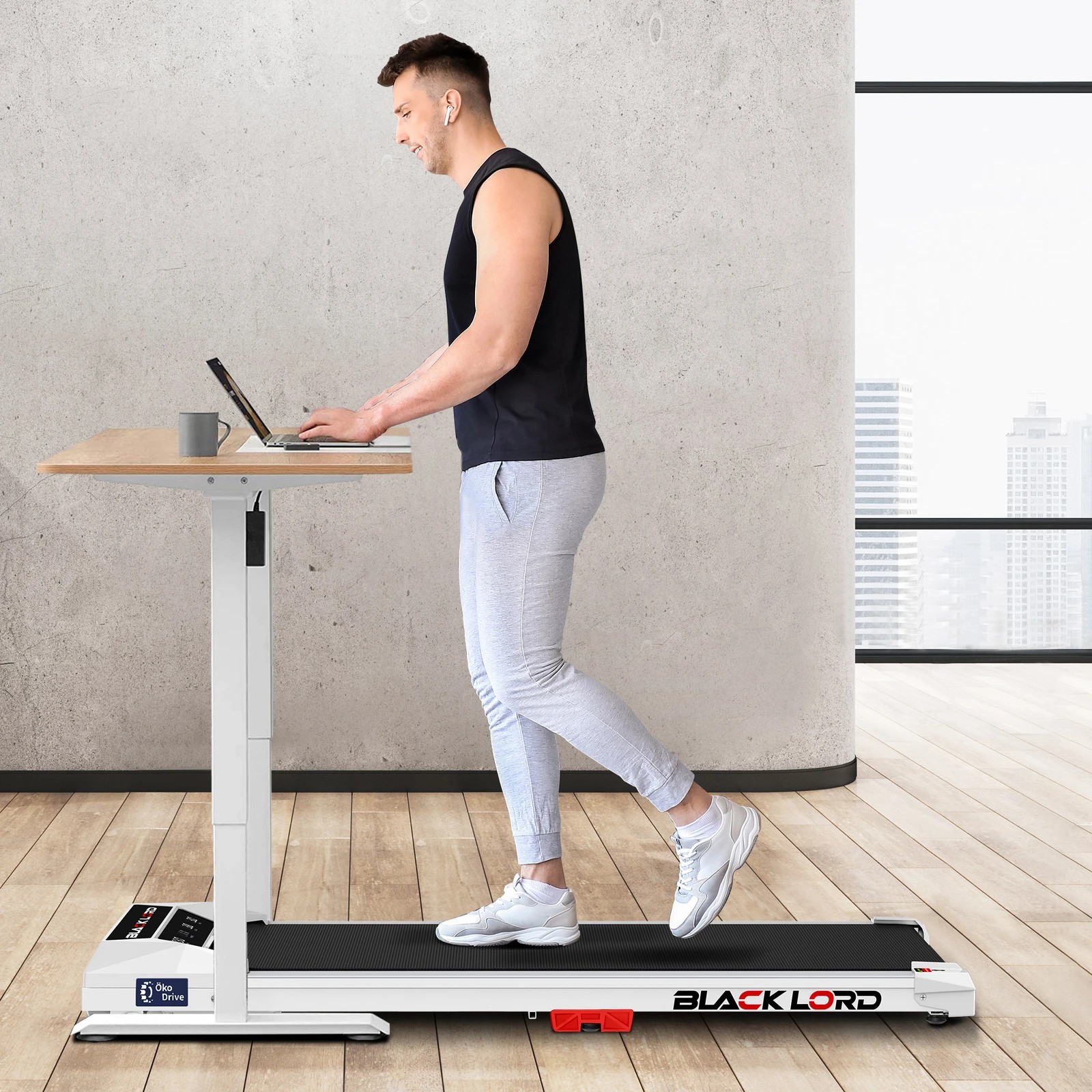 5 Black Lord Treadmill Electric Walking Pad Under Desk Home Fitness Incline - White, 5 of 10
