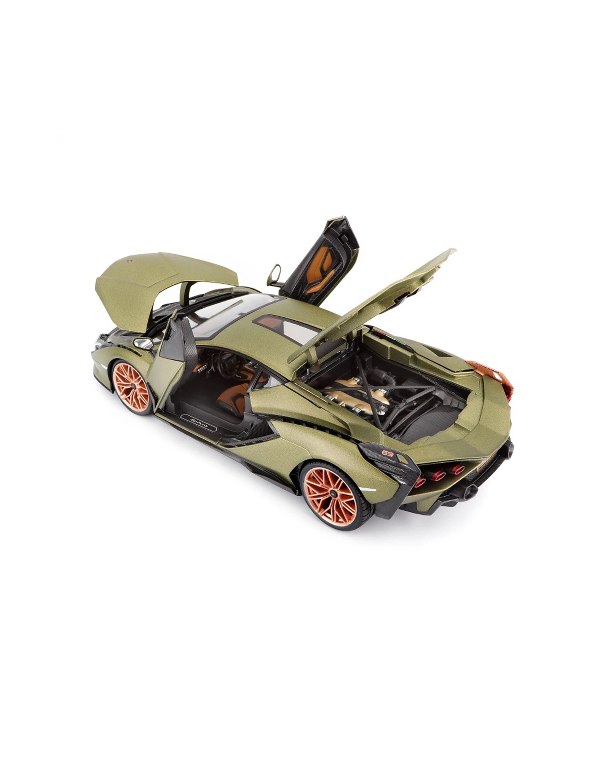 3 Bburago 2019 Lamborghini Sian FKP 37 Model Car Toy - Green, 3 of 8