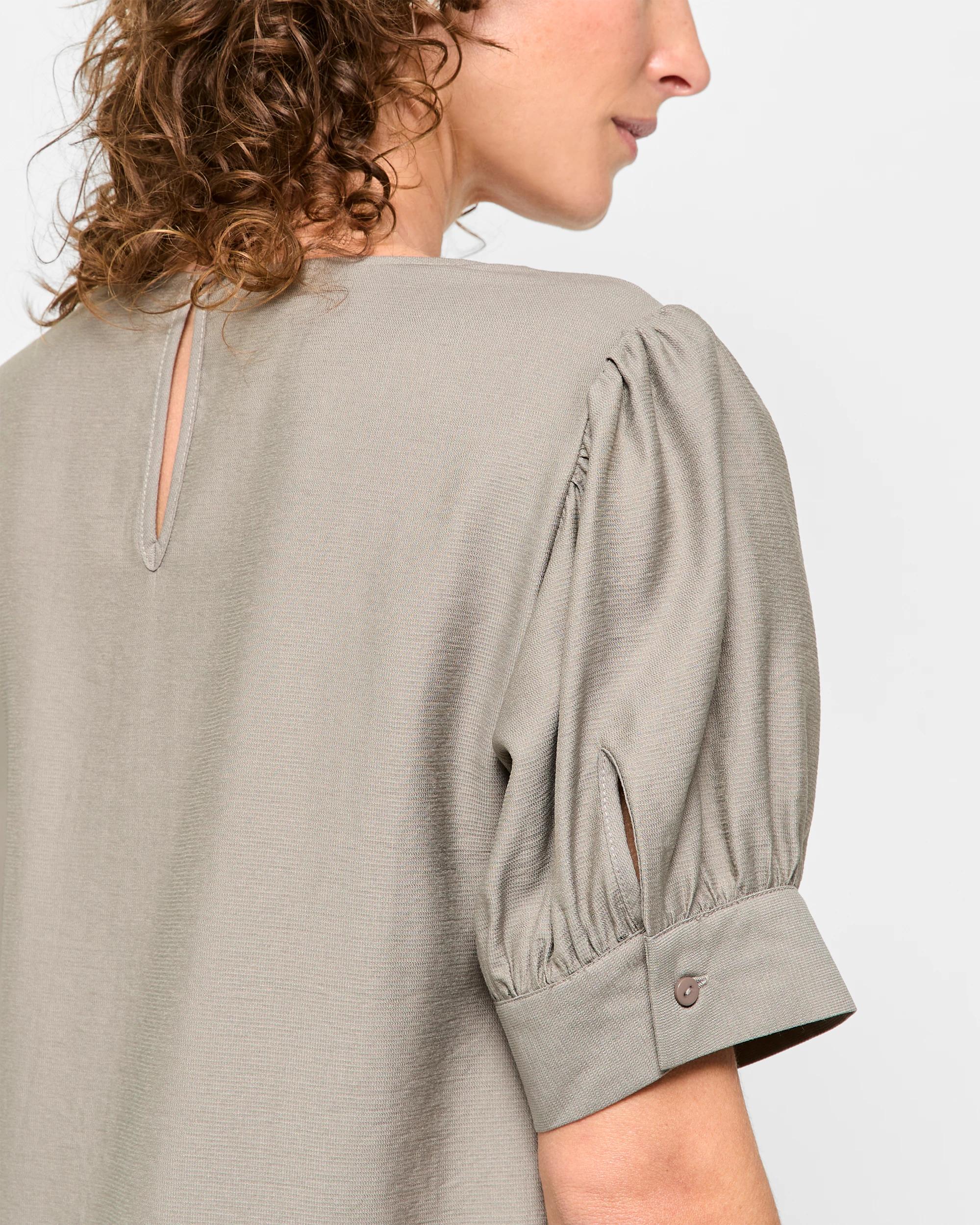 5 Blouson Sleeve Blouse - Preview DUSTY KHAKI, 5 of 5