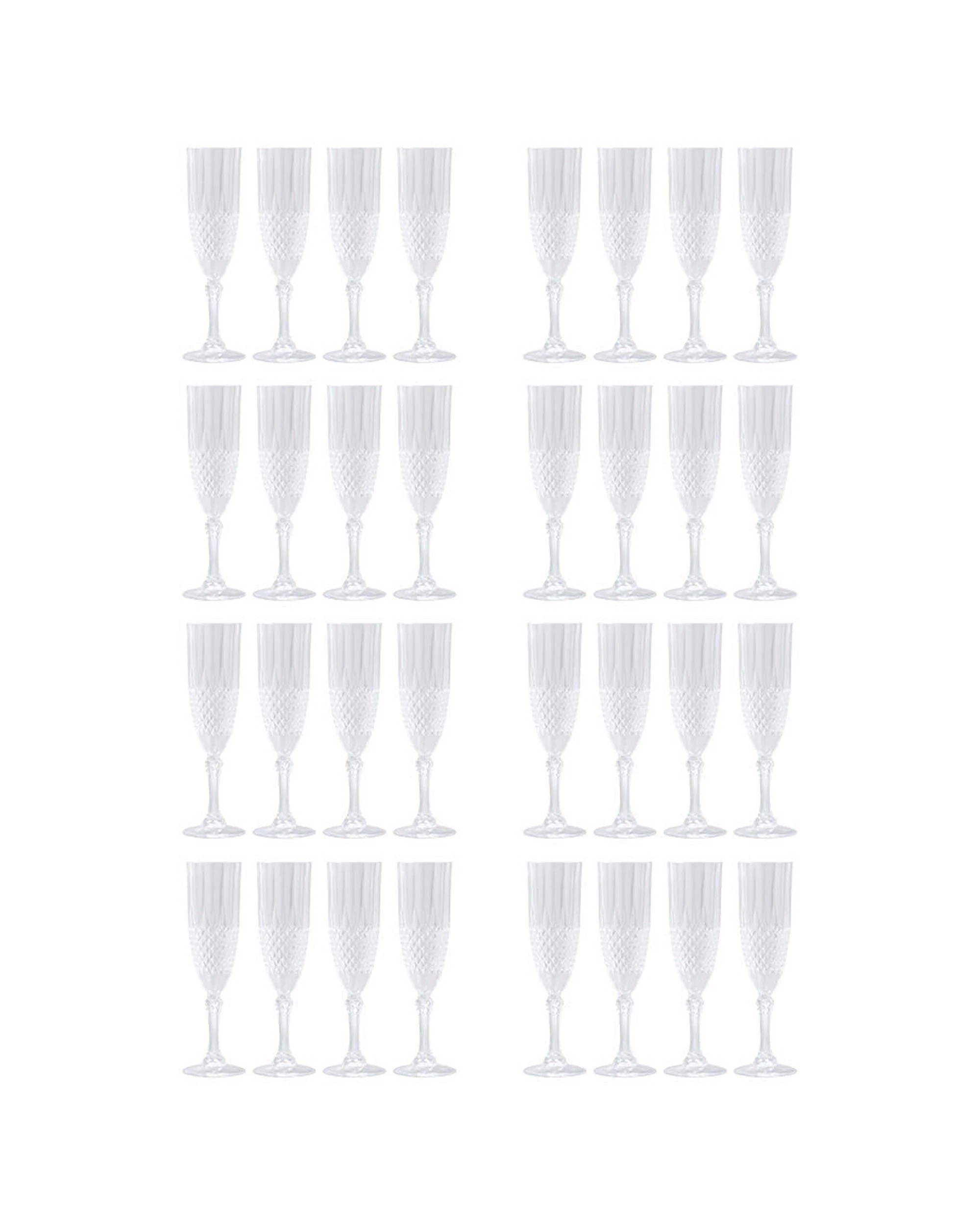 1 Lemon & Lime 32pc Crystal Deco Plastic Reusable Flute 230ml - Clear, 1 of 6