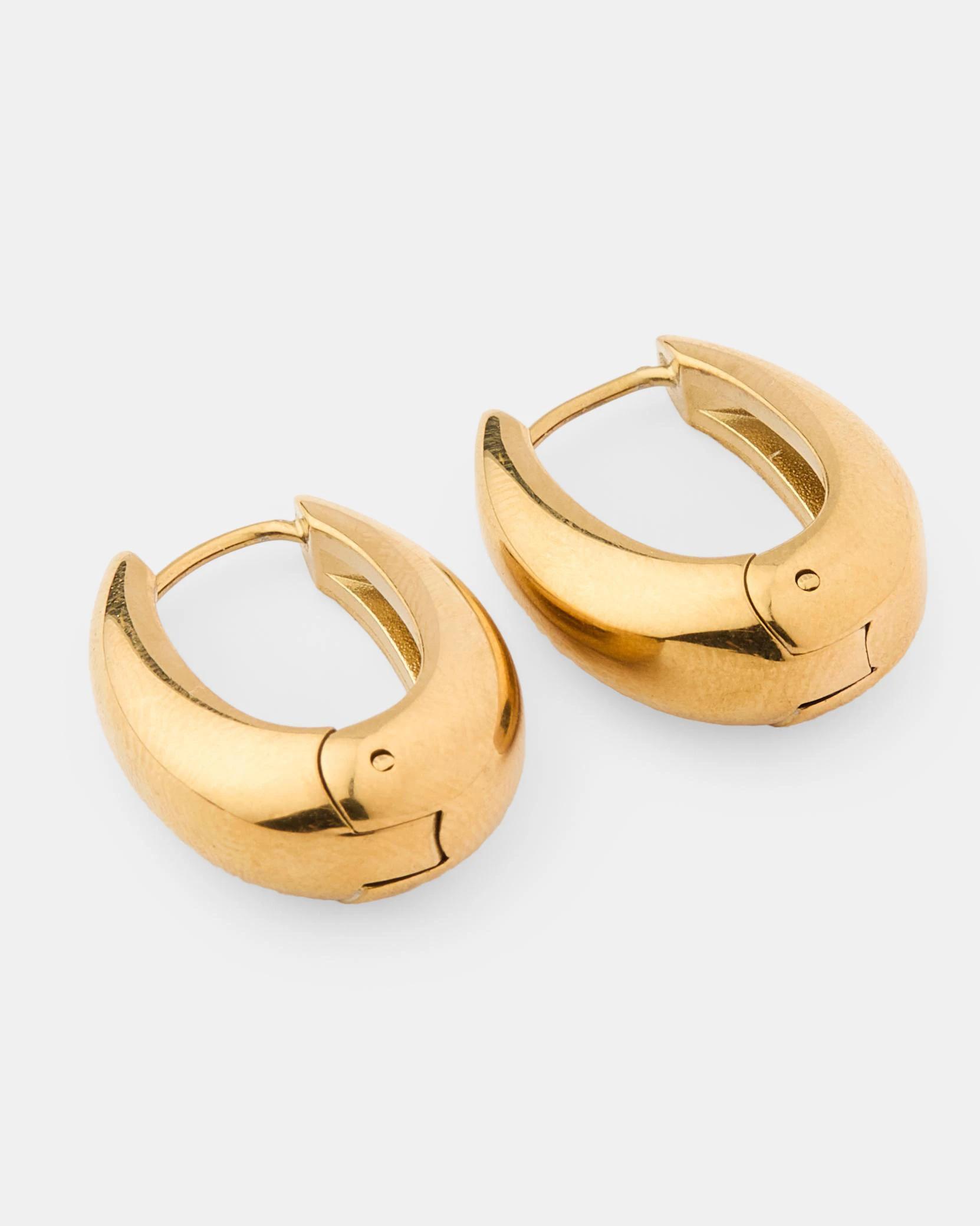 3 Waterproof Stainless Steel Teardrop Earrings - Gold Tone Gold, 3 of 5