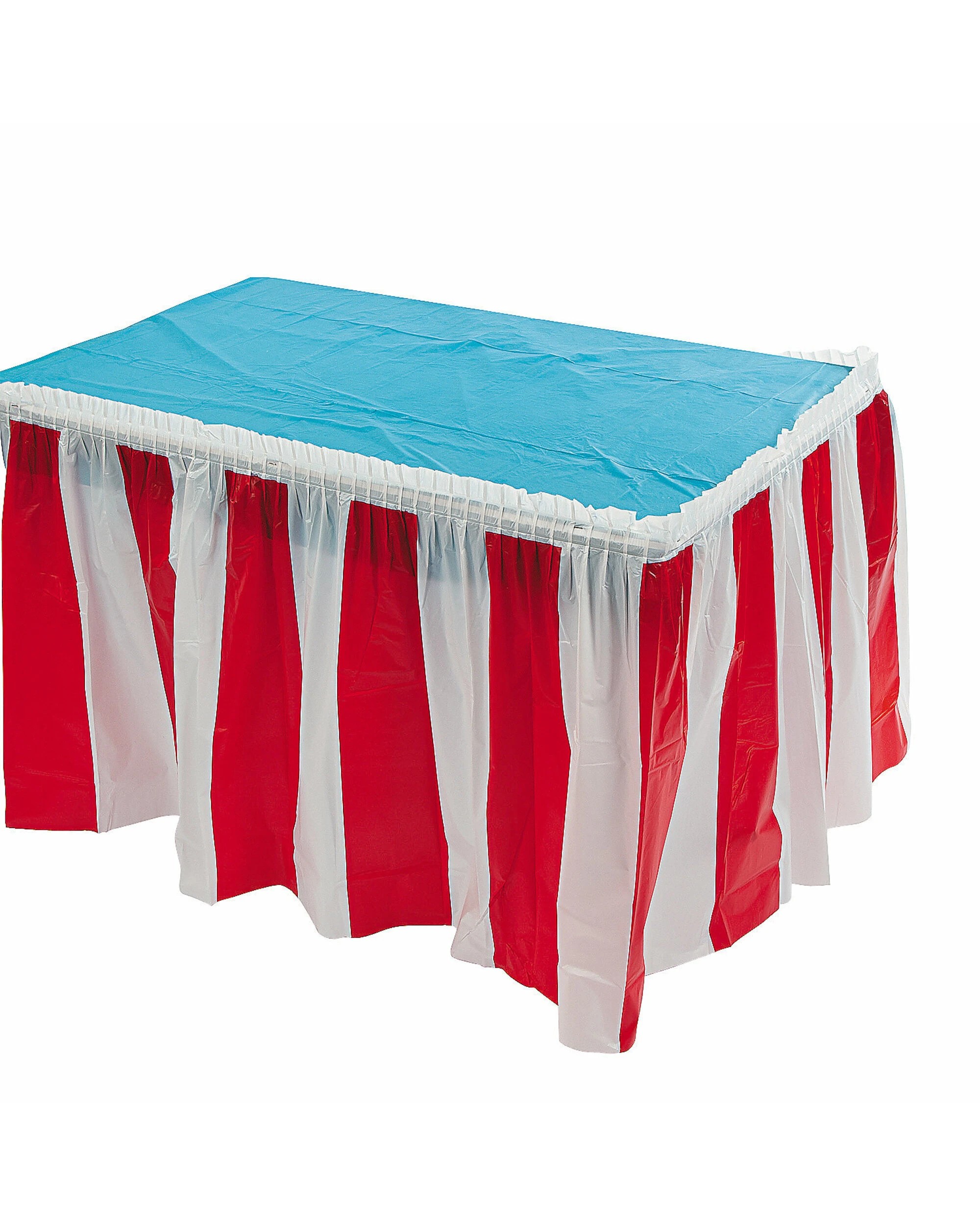 1 Partyrama Red and White Striped Table Skirt - Red and White, 1 of 1