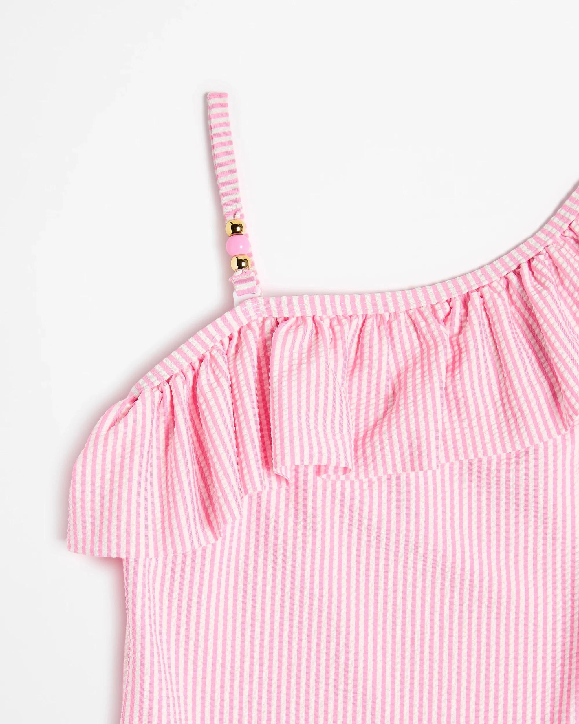 2 Target Textured One Shoulder Swim Suit PINK STRIPE, 2 of 3