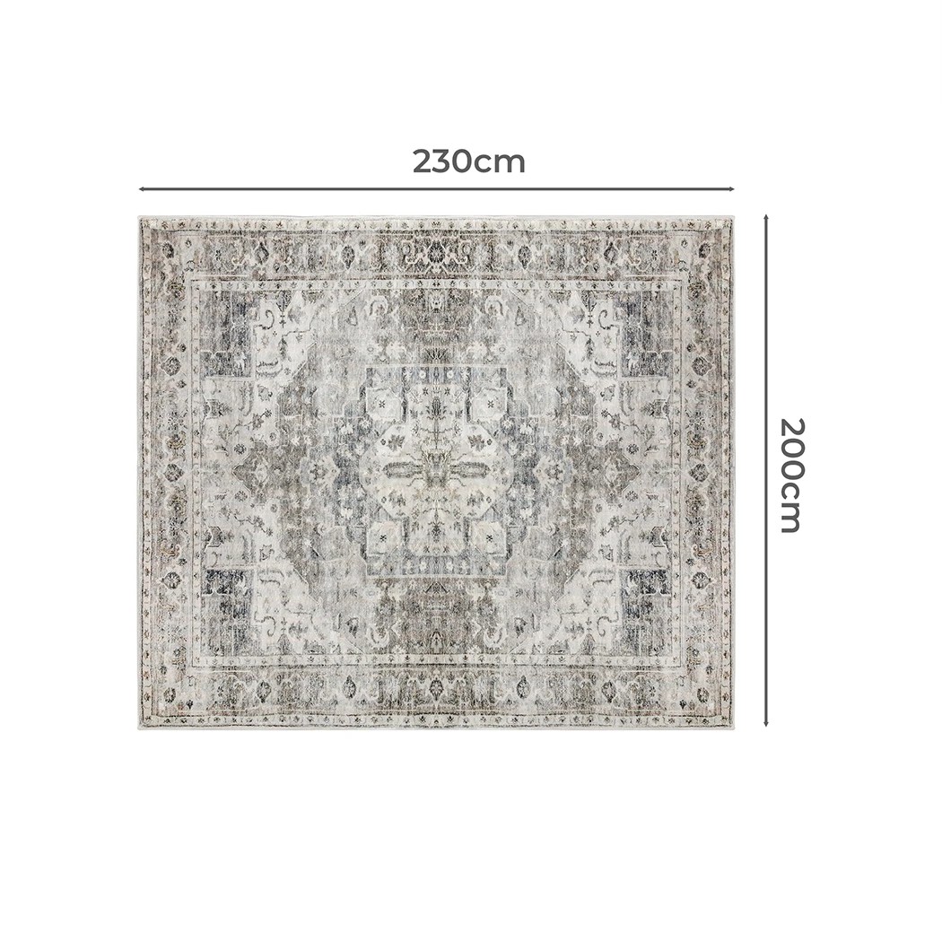 3 Marlow Room Area Rug Machine Washable Distressed Carpet, 3 of 7