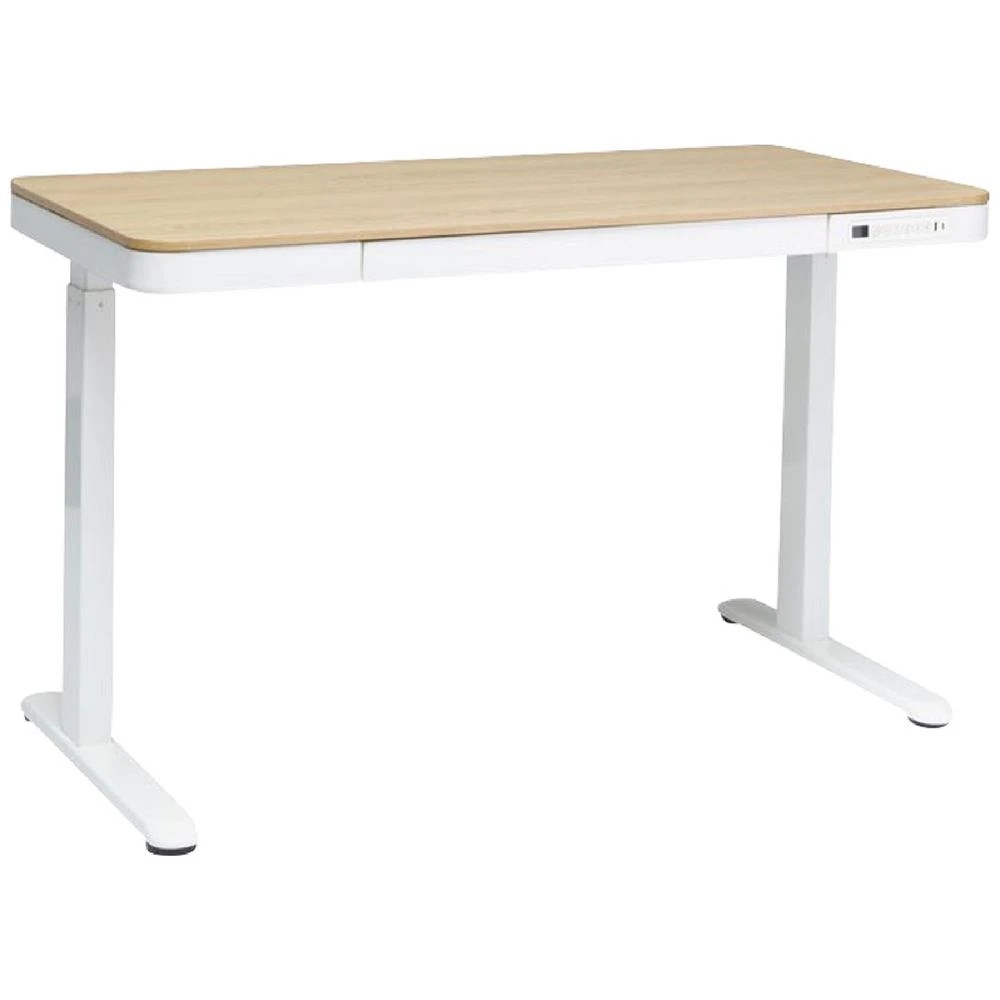 1 Newhaven Electric Sit Stand Desk with Drawer 1200mm White/Oak Desks, Tables and Workstations, 1 of 9
