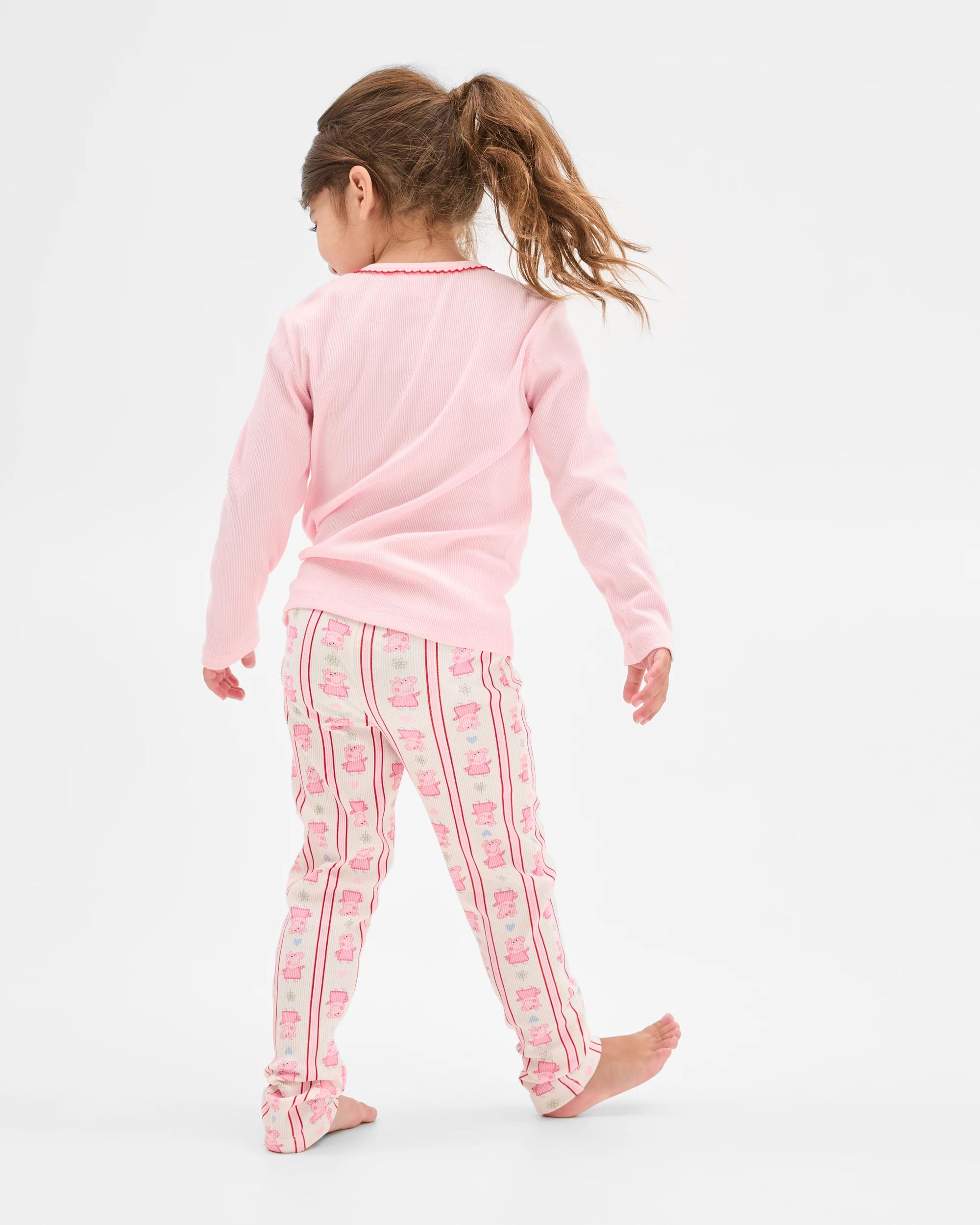 4 Peppa Pig Australian Cotton Younger Girls Rib Pyjama Set PEPPA, 4 of 8
