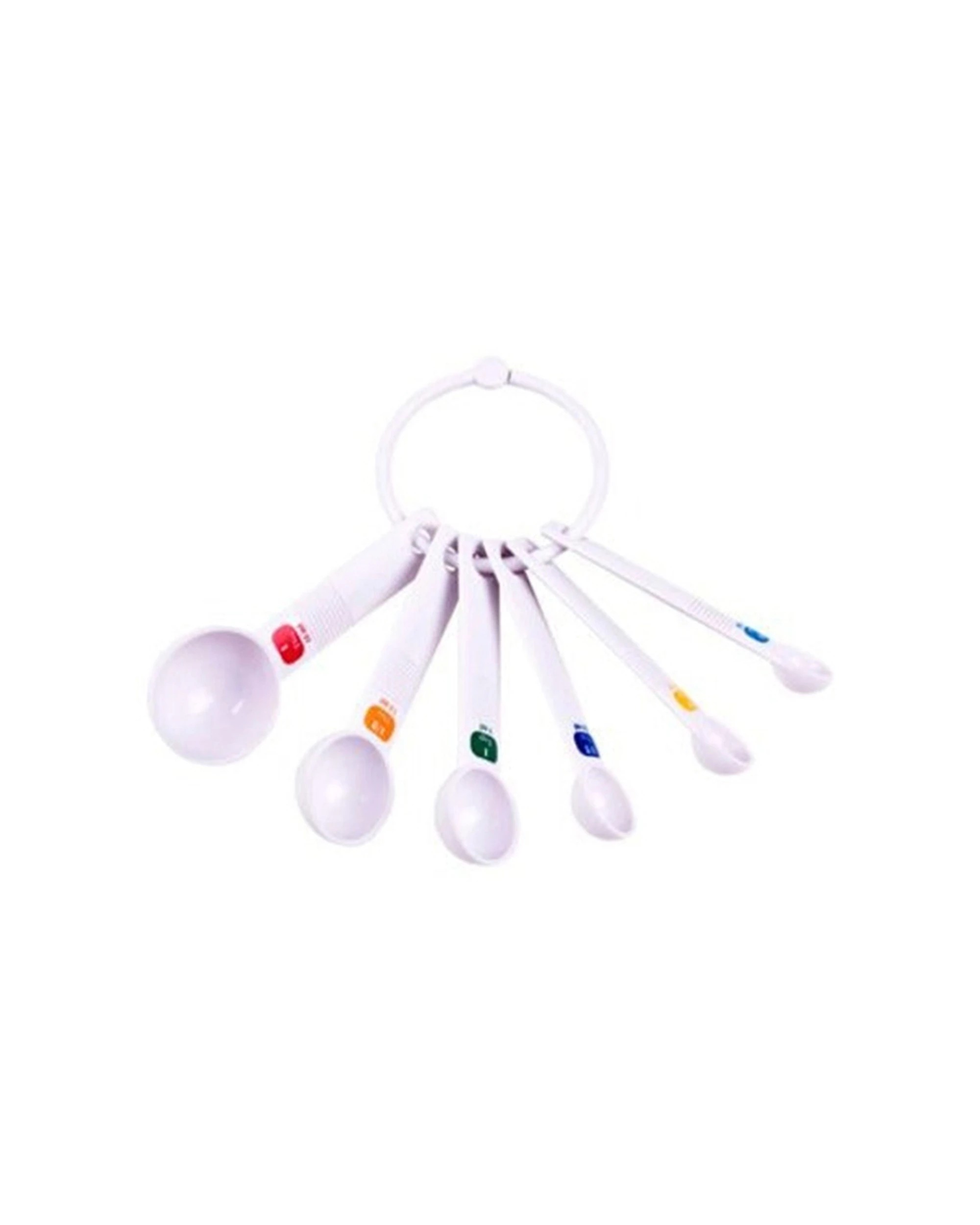 2 Appetito 6-Piece Plastic Measuring Spoons, White - White, 2 of 3