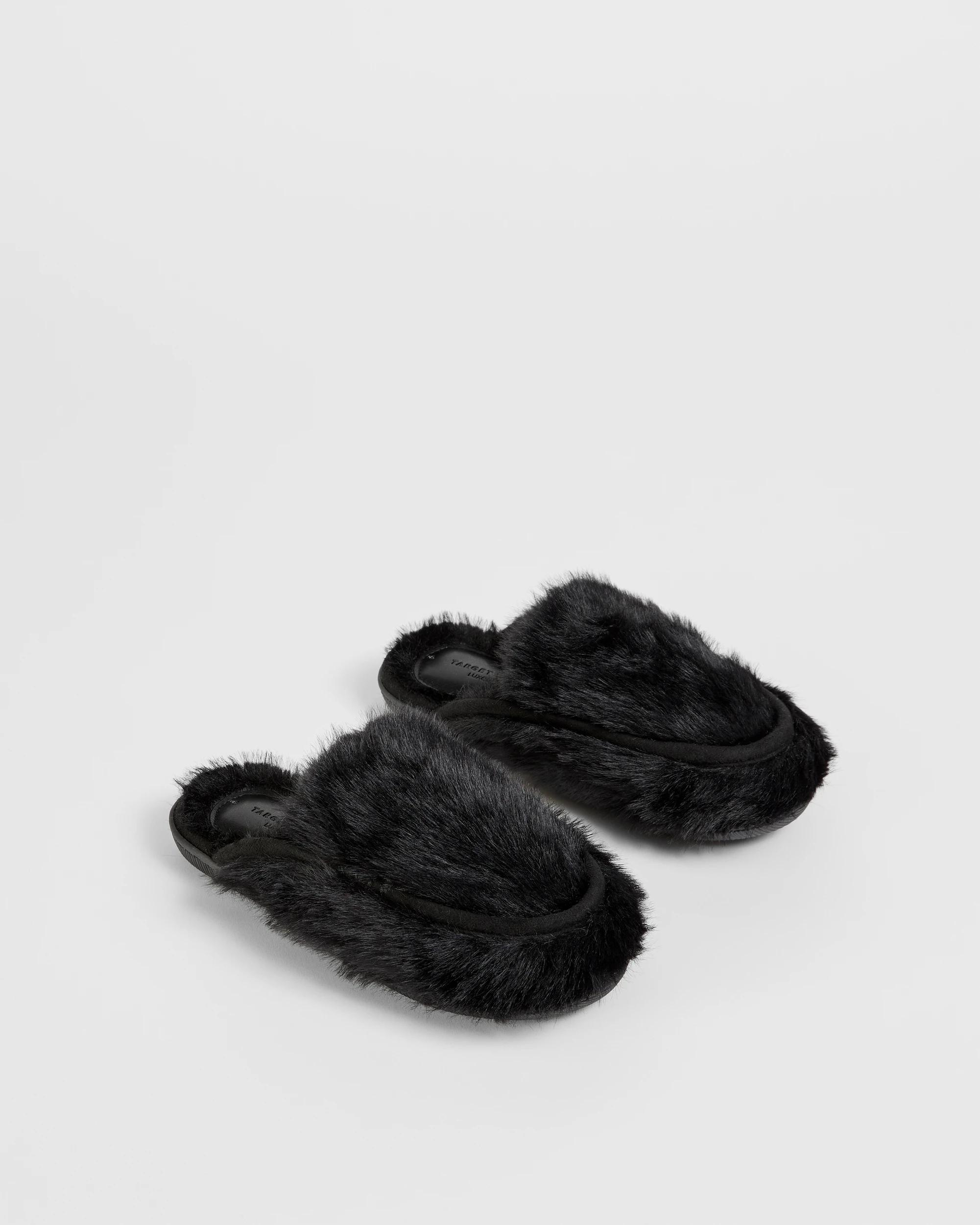 2 Target Fluffy Mule Scuff Slipper - Zuri BLACK, 2 of 3