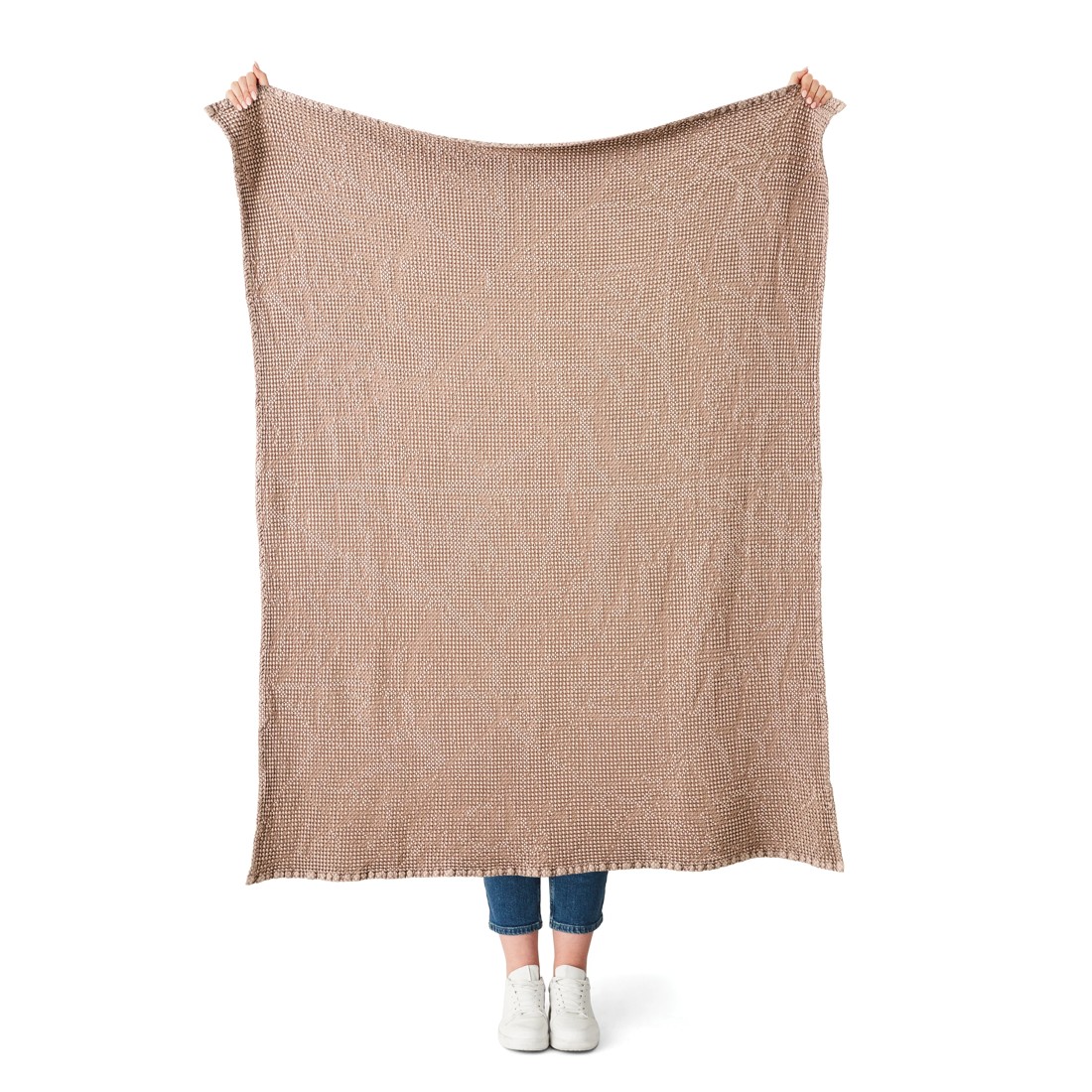 2 Stonewashed Australian Cotton Waffle Throw - Tan, 2 of 7
