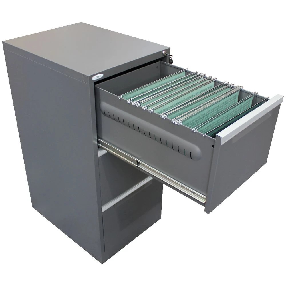 4 Steelco 3 Drawer Filing Cabinet Graphite Ripple Cabinets Filing Drawer Cabinets, 4 of 5