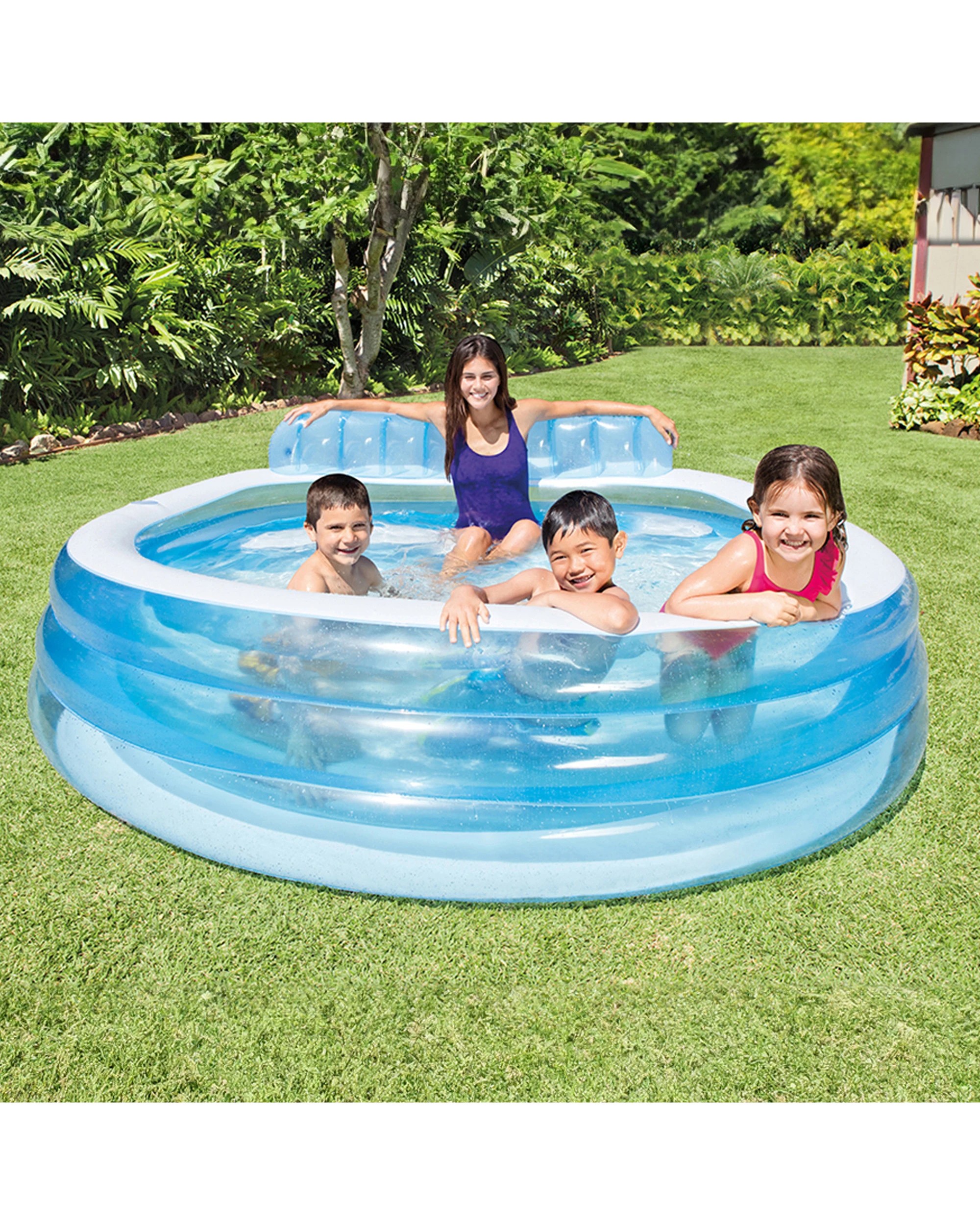 2 Intex Swim Centre Round Inflatable Family Lounge Pool, 2 of 6