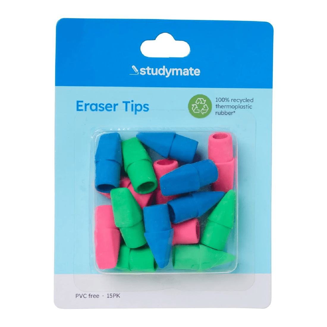 1 Studymate Eraser Tips Assorted 15 Pack, 1 of 3