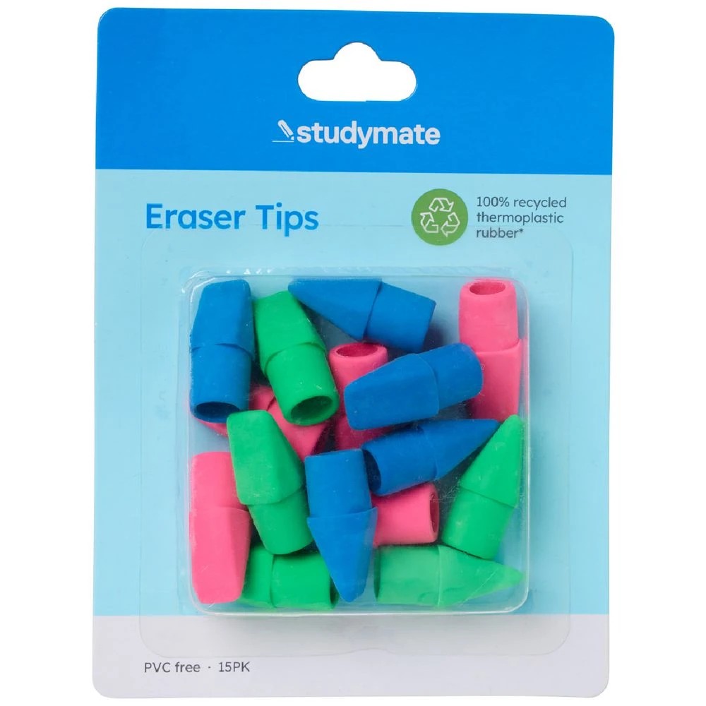 1 Studymate Eraser Tips Assorted 15 Pack, 1 of 3