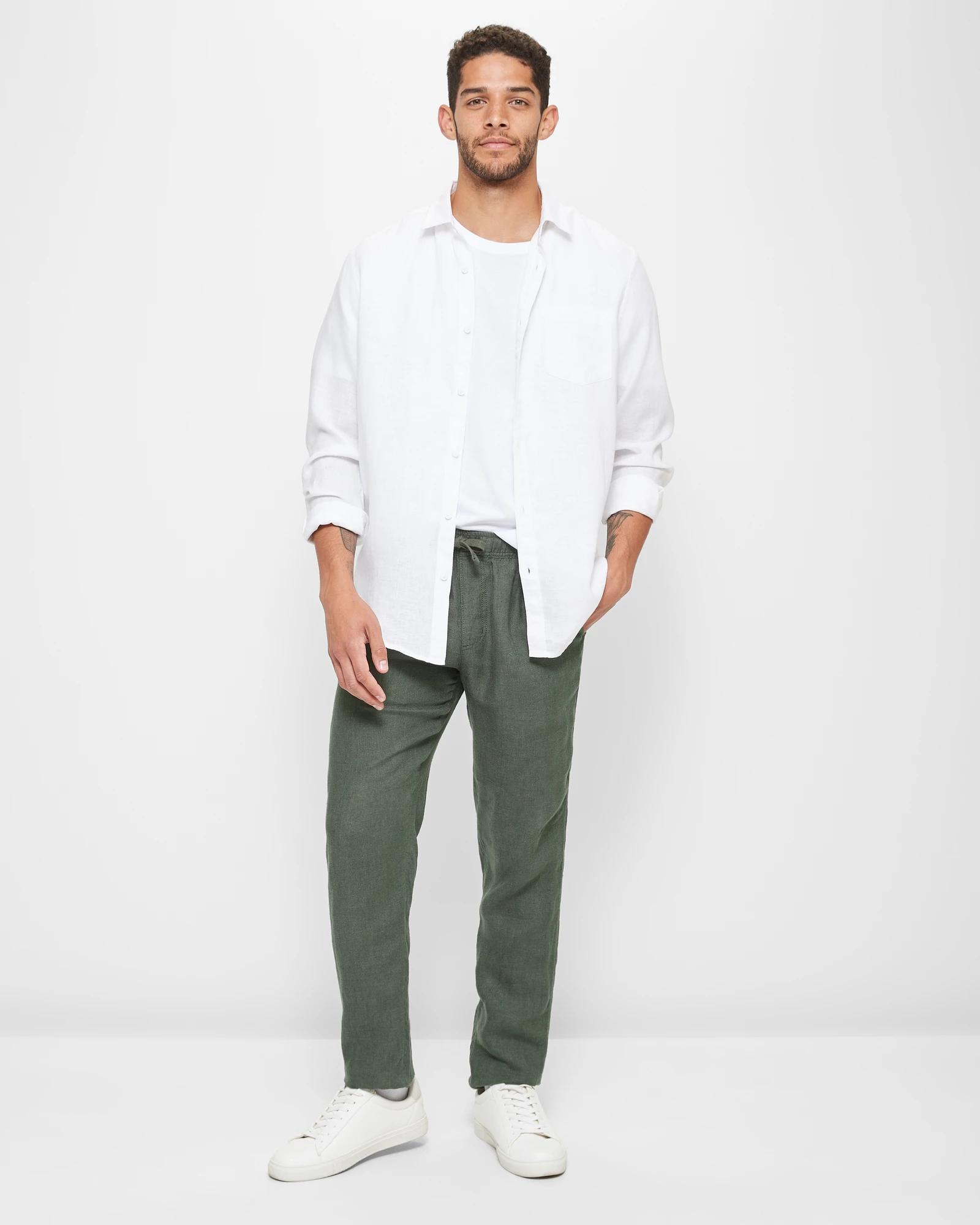 2 Target European Linen Pants GREEN, 2 of 6