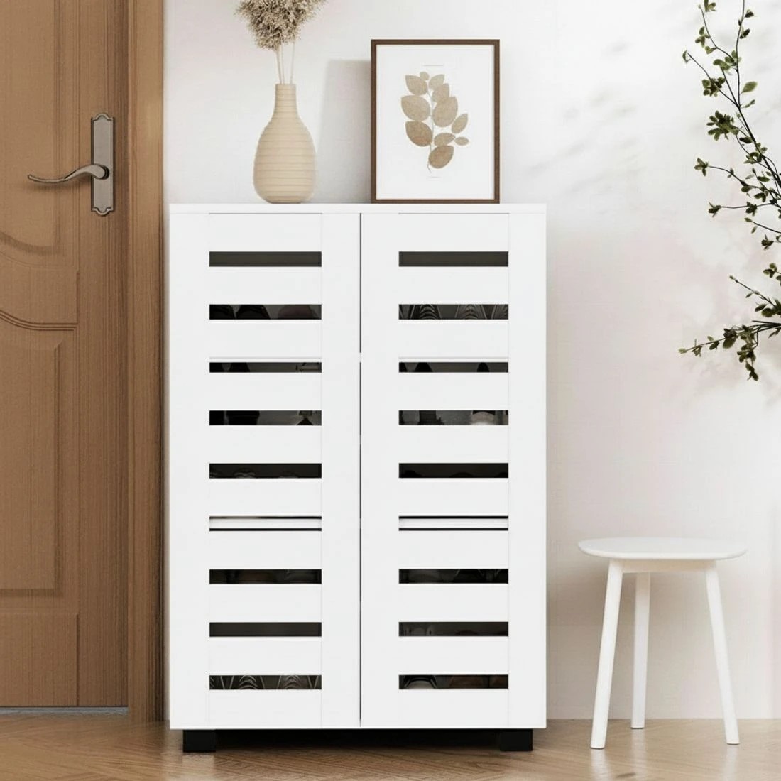 6 Artiss Shoe Rack Storage Cabinet 20 Pairs 5-tier - White, 6 of 8