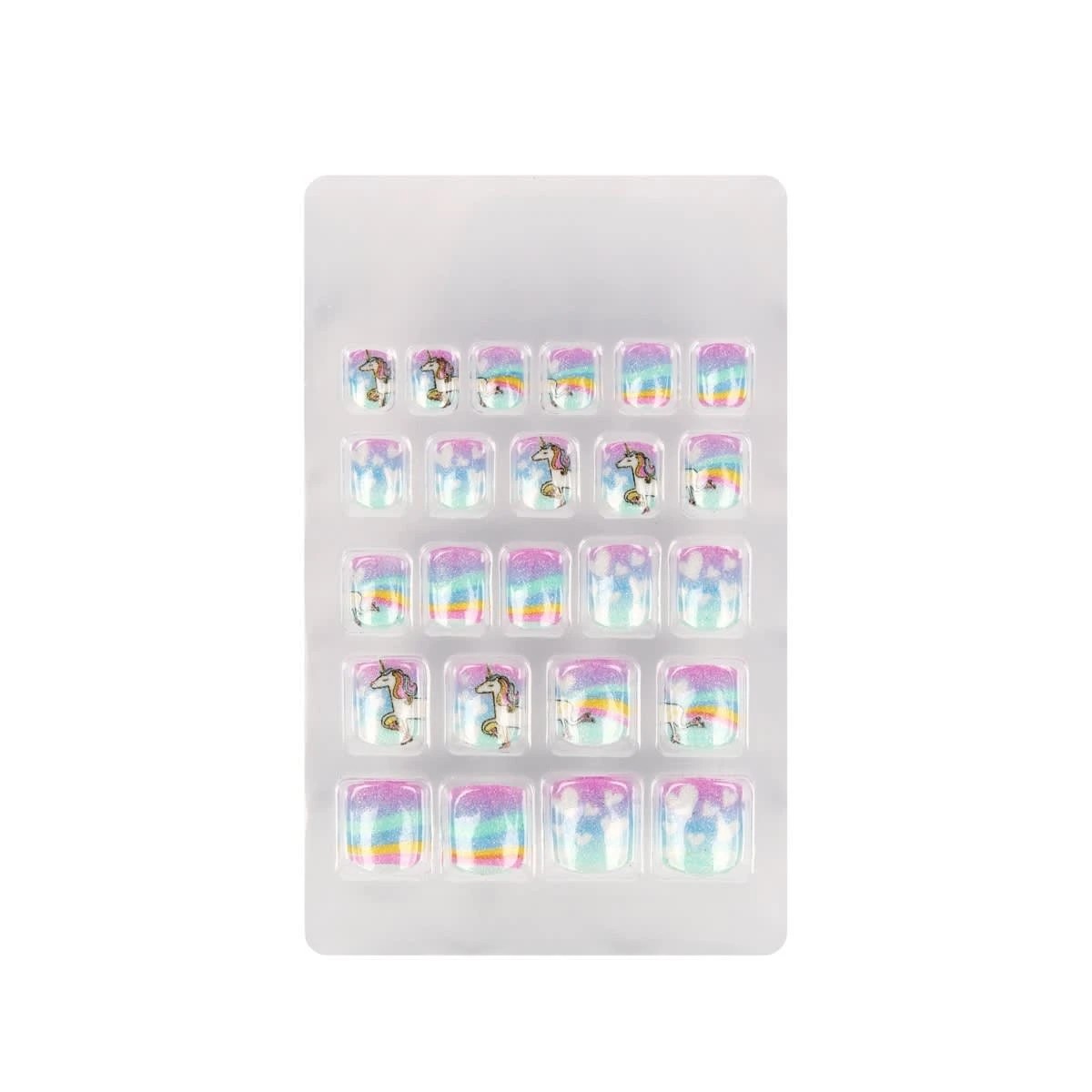 2 BYS Mini Me 24 Pack Press on Nails - Unicorn Kisses, Square Shape, 2 of 2