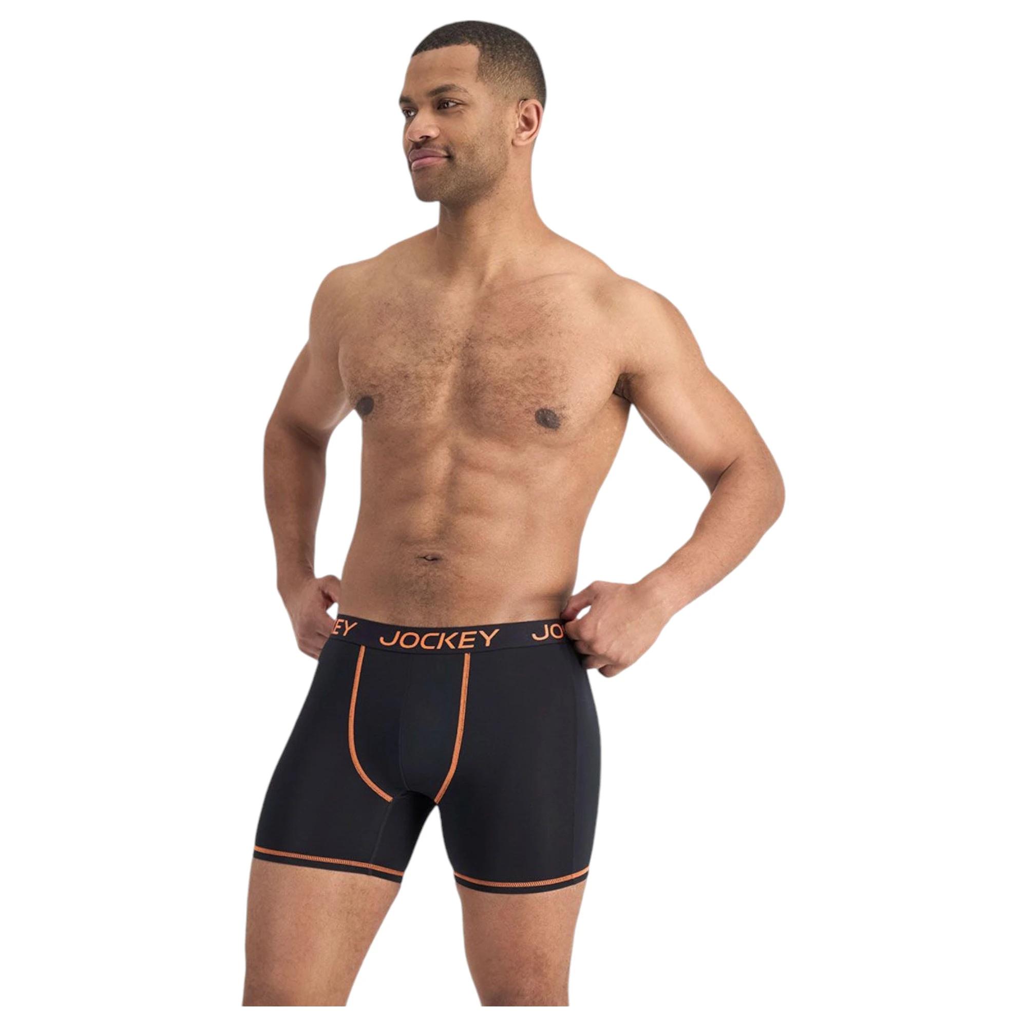 2 Jockey 2 Pack Mens Performance Active Midway Micro Trunks Black Underwear BLACK, 2 of 6