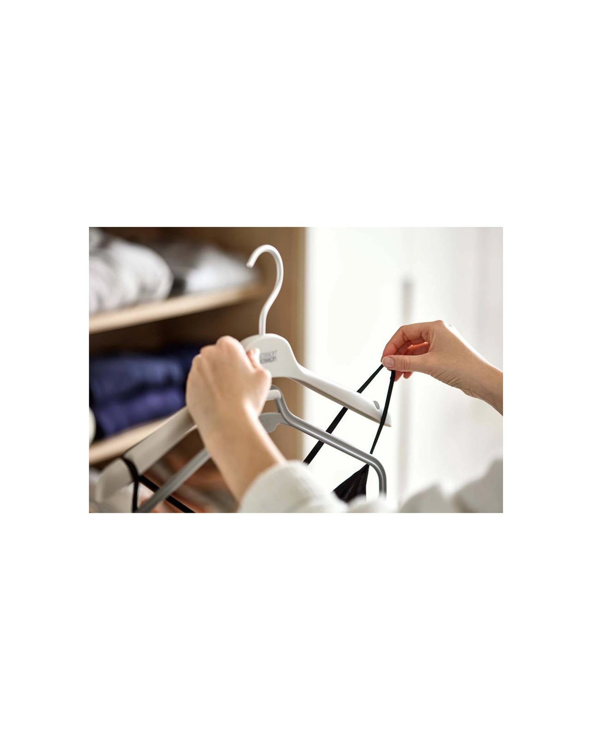 7 Joseph Joseph Orderly Long Garment Wardrobe Hanger 2pc Adjustable Hem Lift Integrated Hooks Ecru - White, 7 of 7