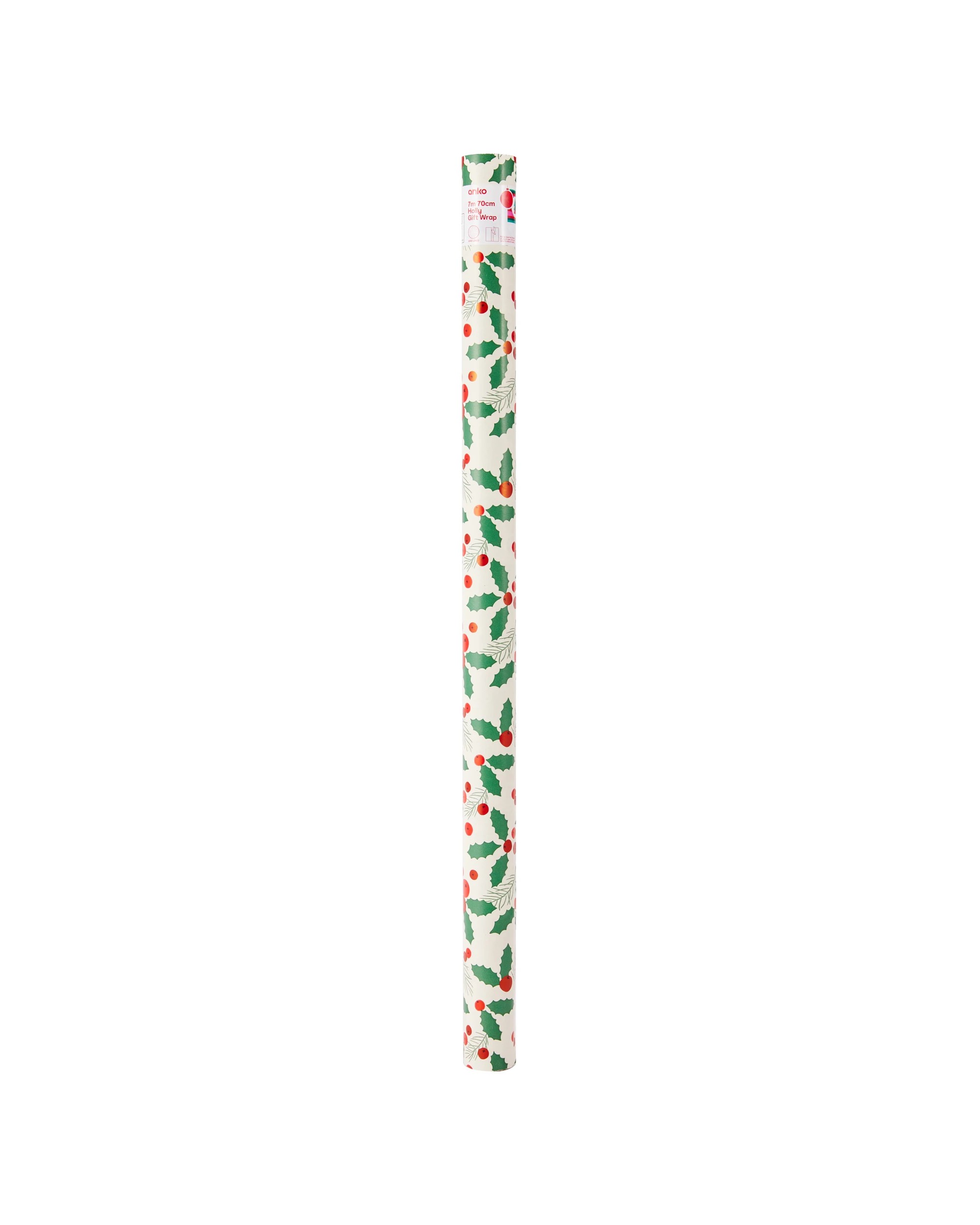 4 7m Holly Gift Wrapping Paper, 4 of 4