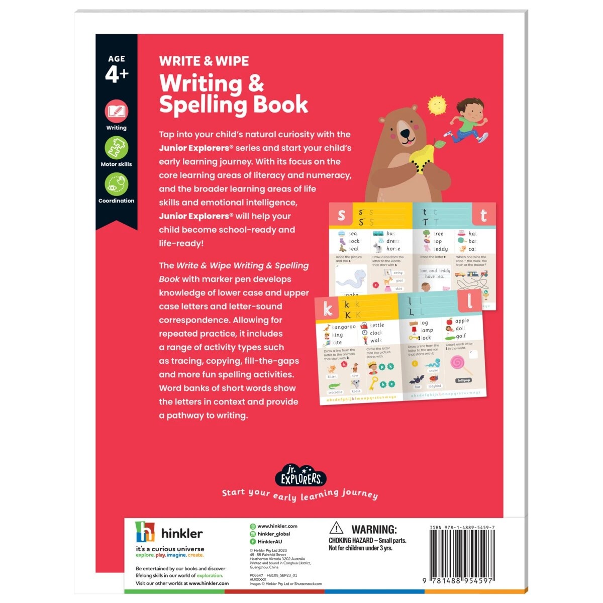 6 Junior Explorers: Write and Wipe Writing and Spelling Book, 6 of 6