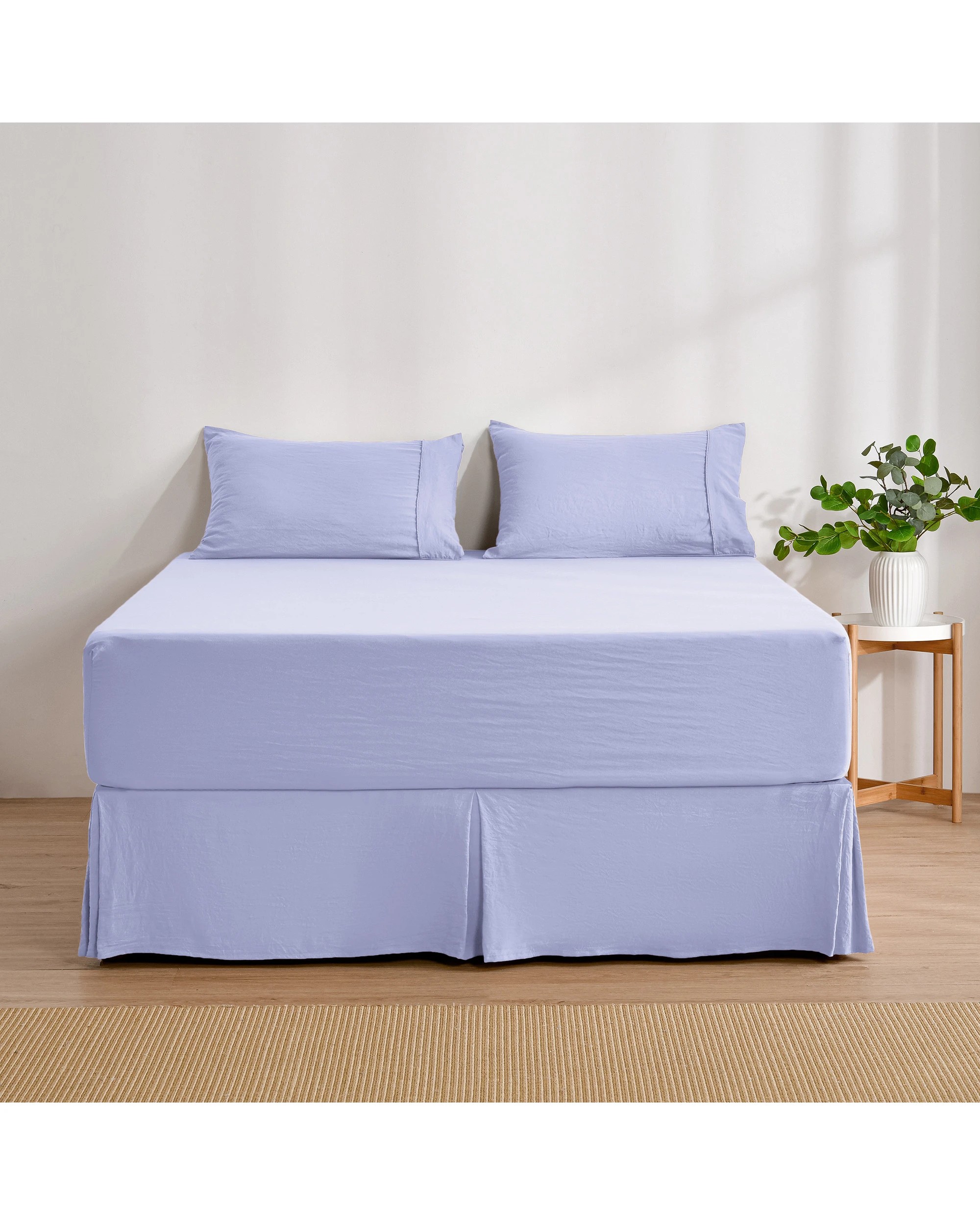 2 Dreamaker Superfine Washed Microfibre Pleated Valance - Queen Bed - Lilac, 2 of 9