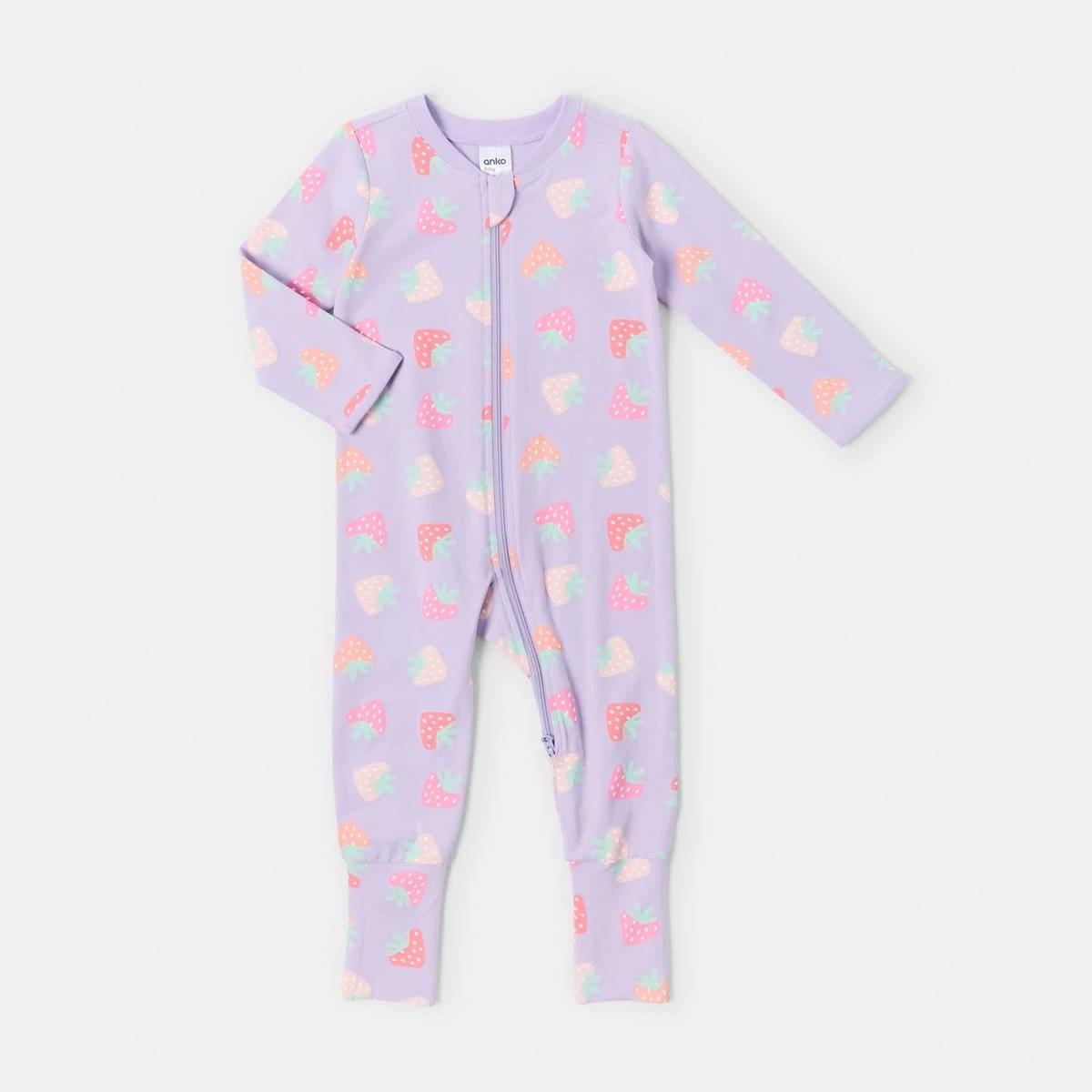 1 Turn Cuff Coverall Strawberry, 1 of 3