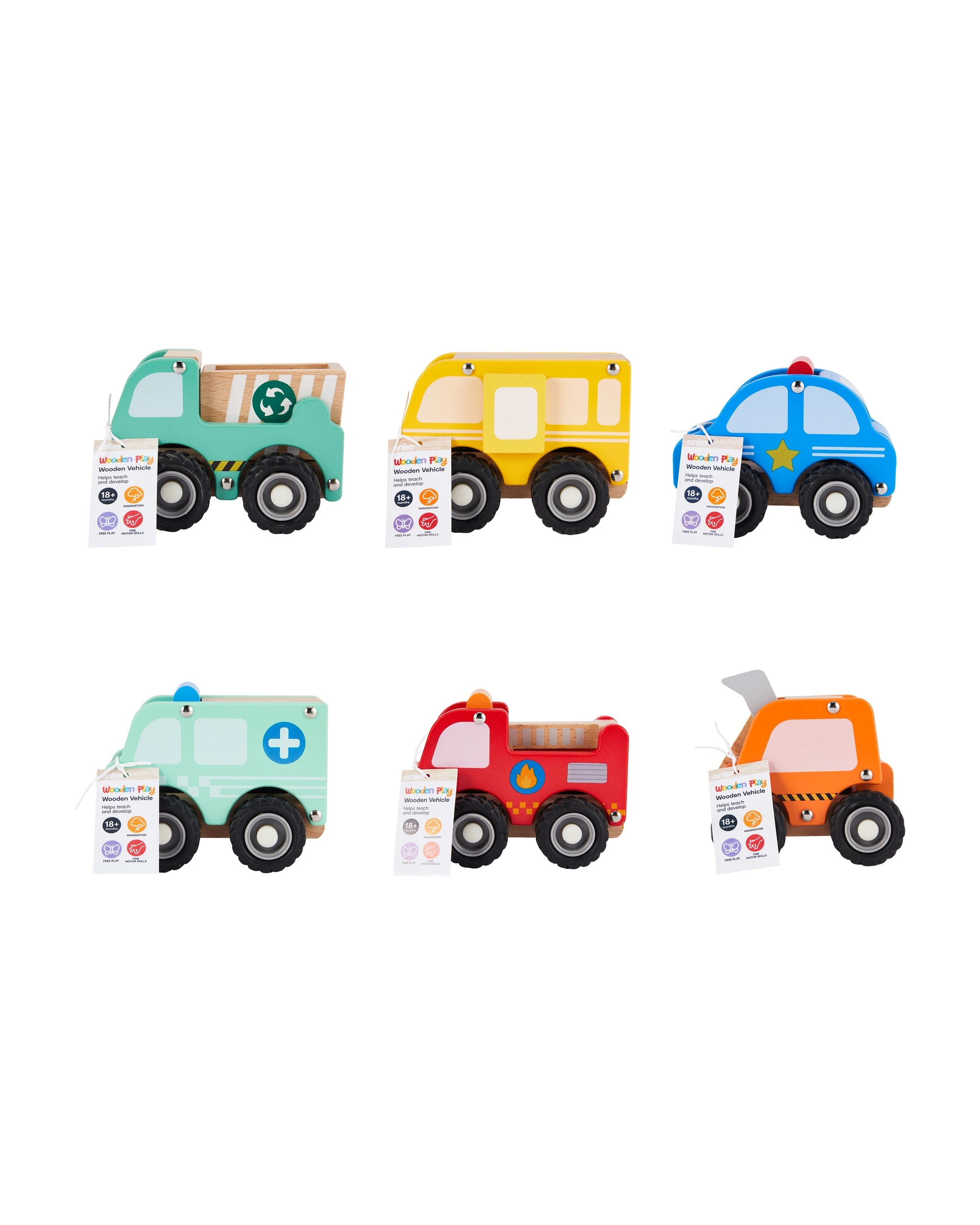 5 Wooden Vehicle Toy - Assorted, 5 of 5