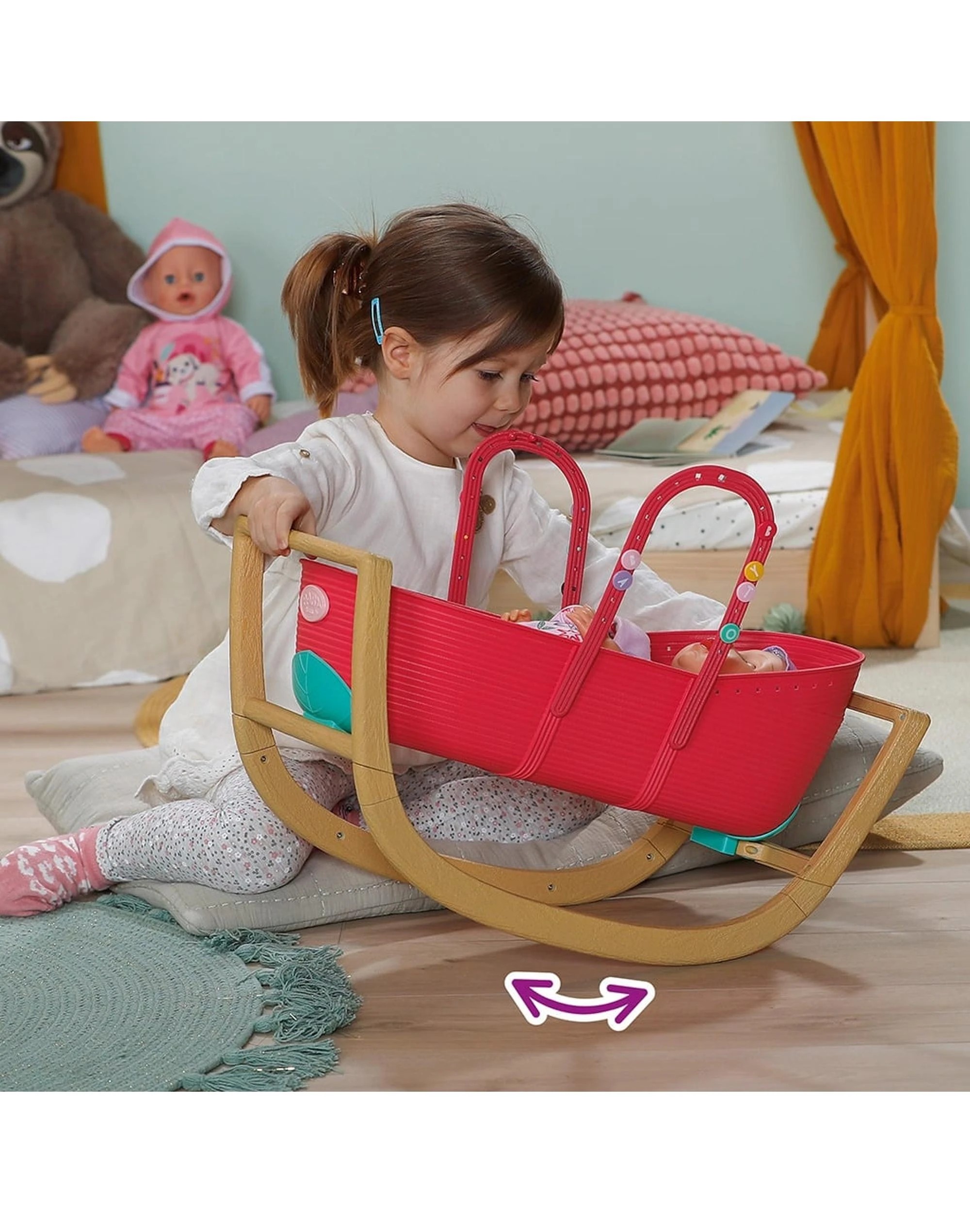 6 Baby Born 3 in 1 Bassinet with Pinplay, 6 of 10