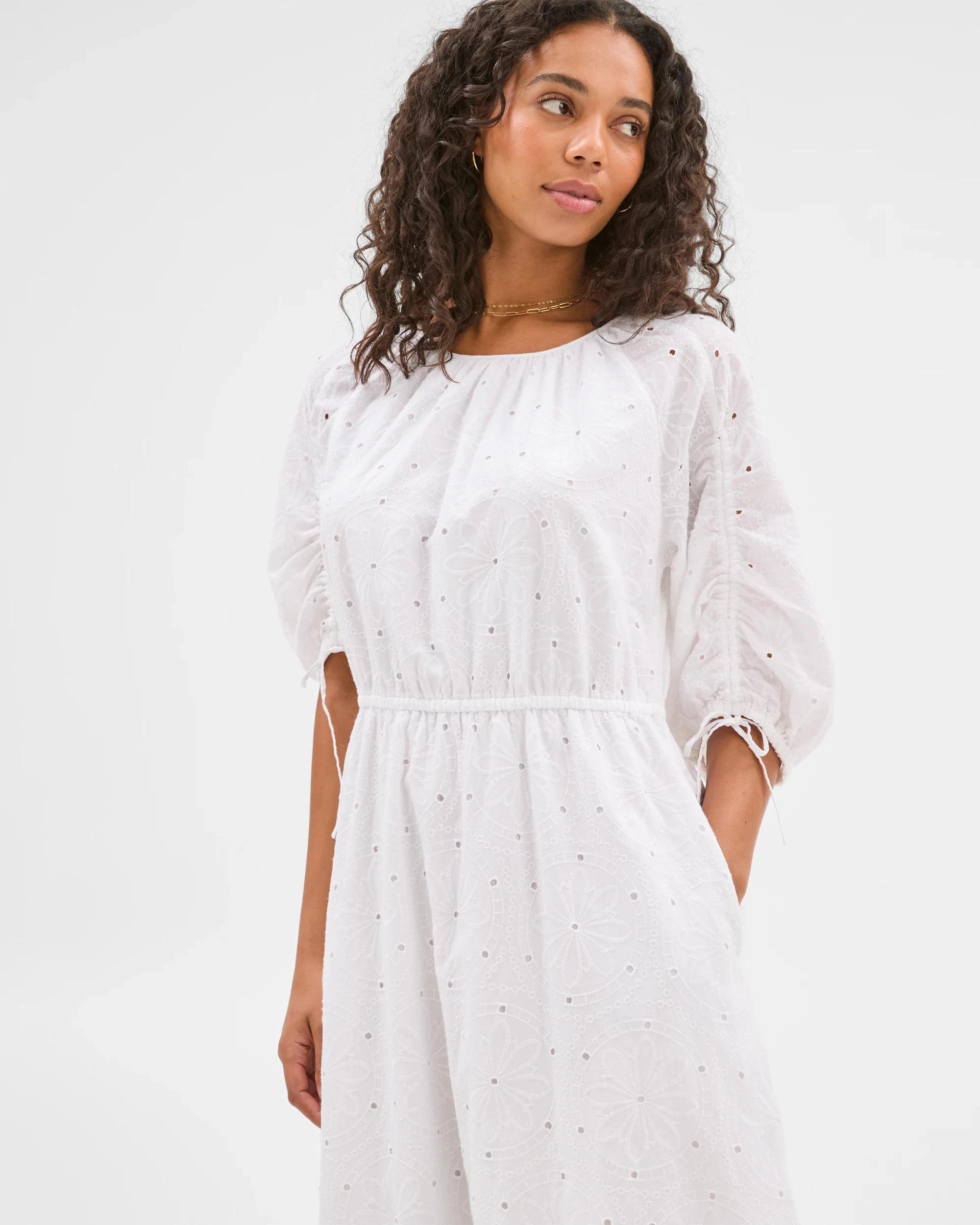 3 Target Woman Broderie Midi Dress WHITE, 3 of 7