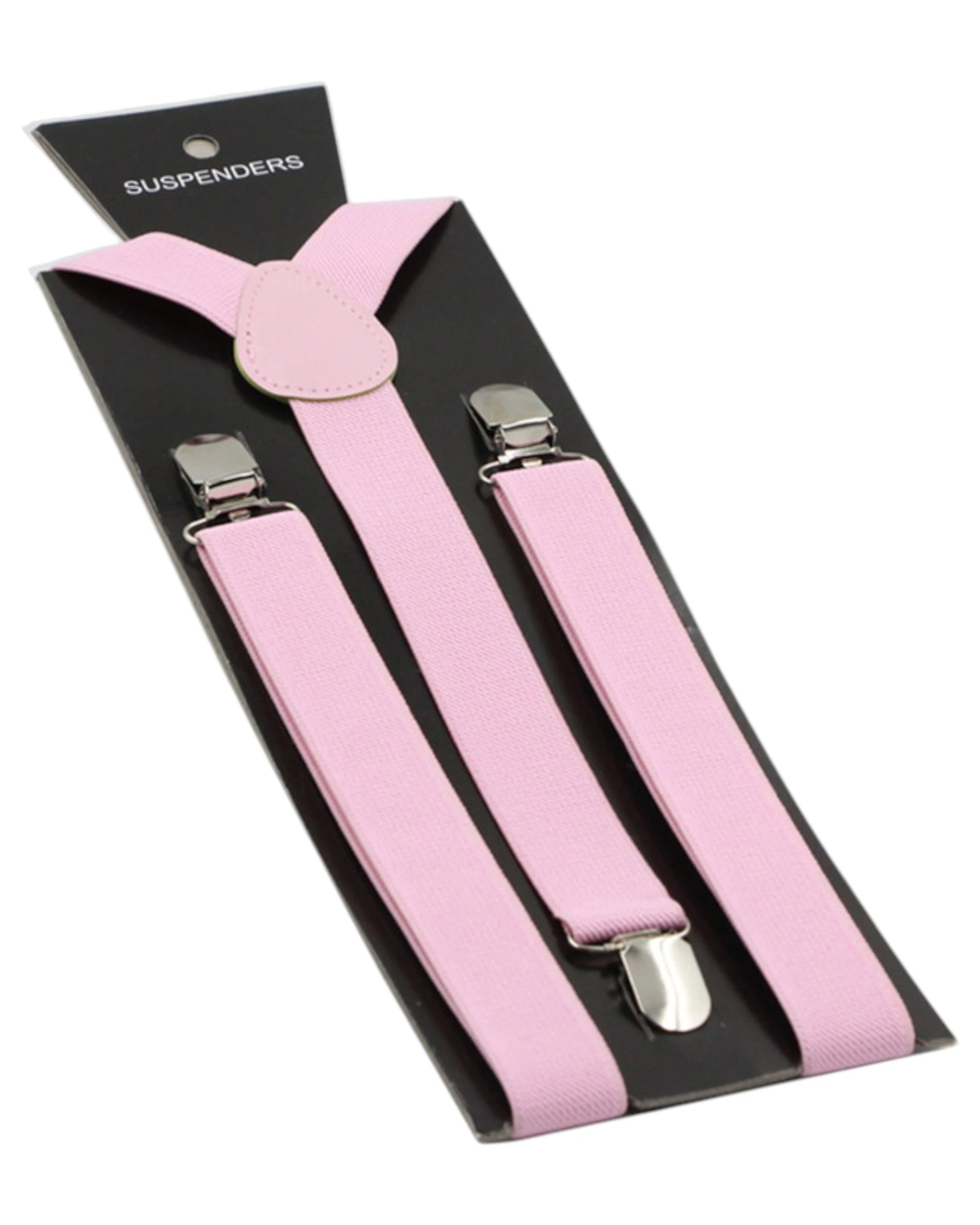 2 Zasel Mens Adjustable 100cm Baby Pink Suspenders - Pink, 2 of 3
