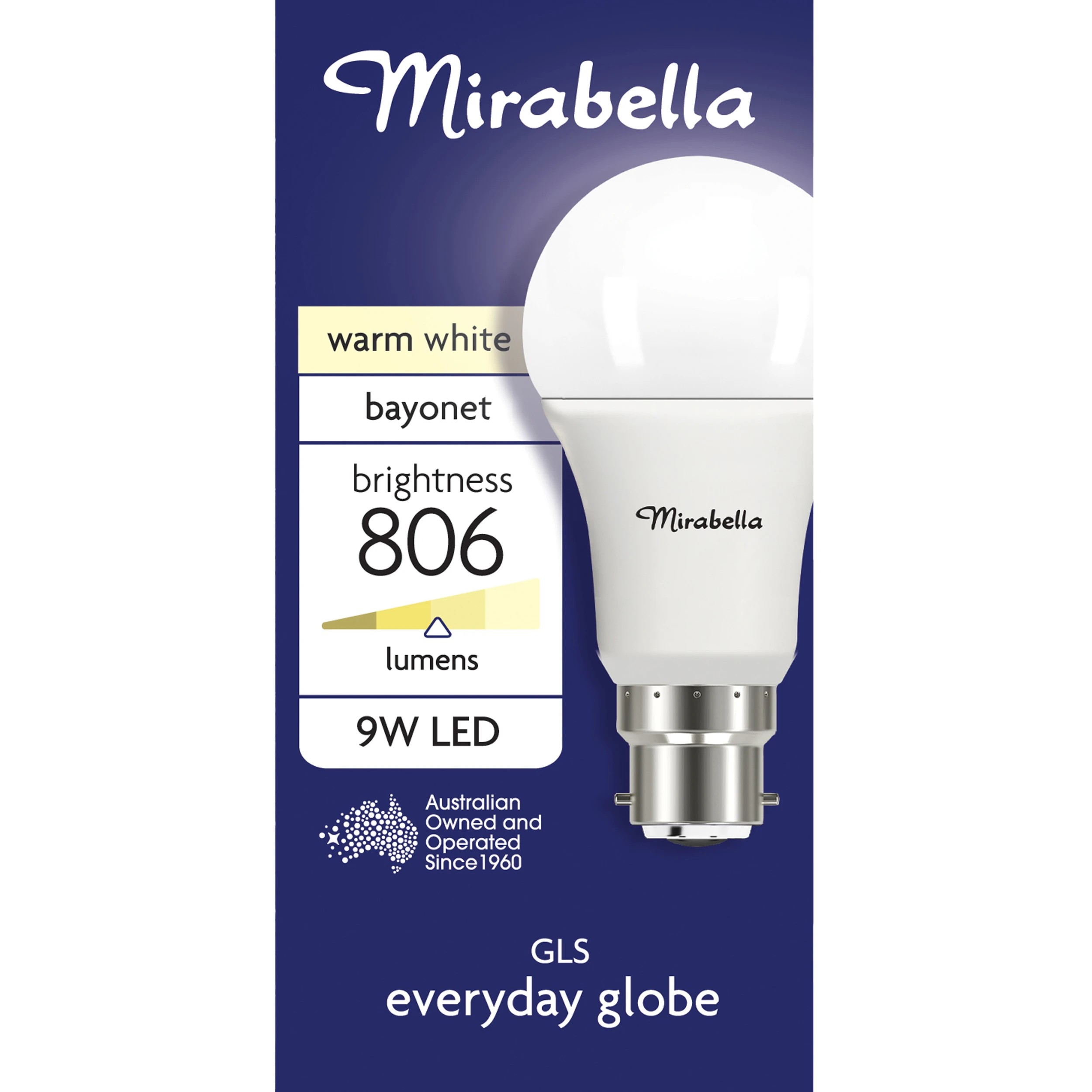 2 Mirabella LED GLS BC Warm White 9W, 2 of 6