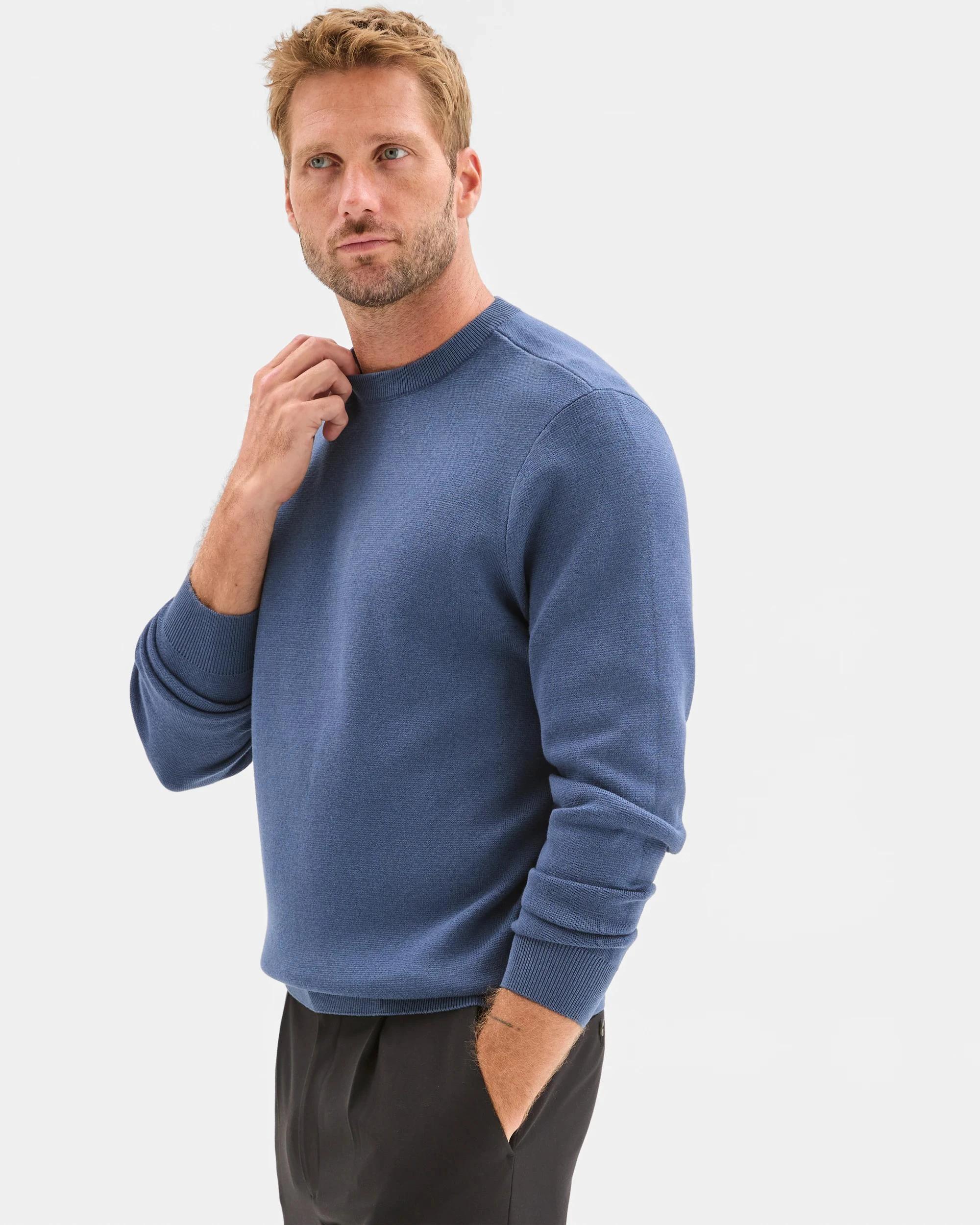 2 Preview Milano Knit Crew Neck Jumper TRUE BLUE, 2 of 5