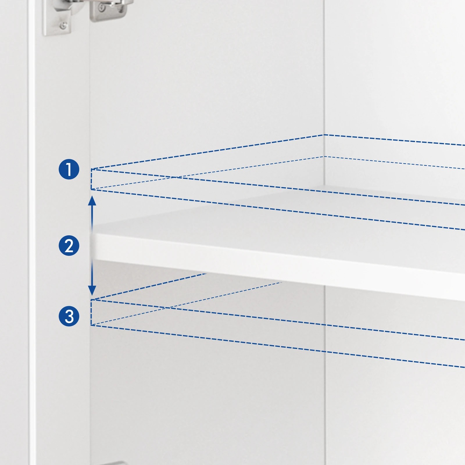 4 Alfordson Buffet Sideboard 120cm Storage Cabinet - White, 4 of 8