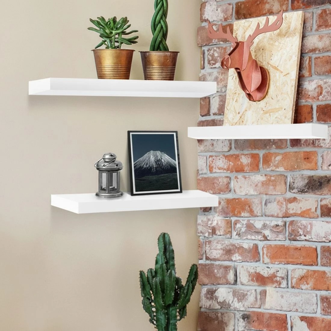 10 Artiss Floating Wall Shelf Set of 3 - White, 10 of 10