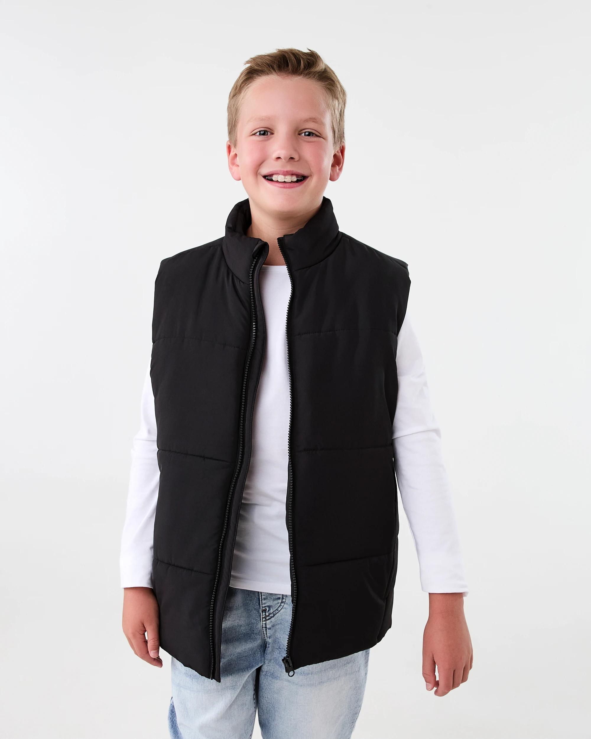 1 Basic Puffer Vest Black, 1 of 8