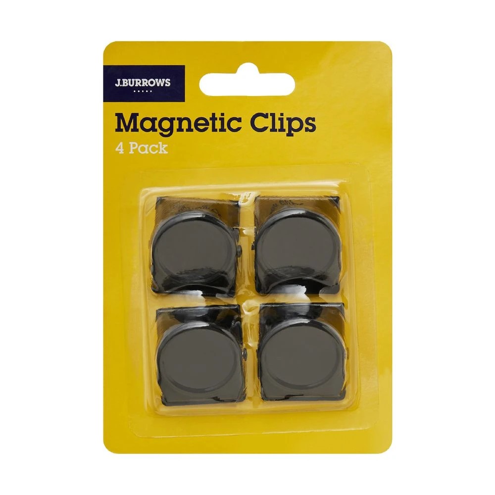 4 J.Burrows Magnetic Clips Round Black 4 Pack, 4 of 4