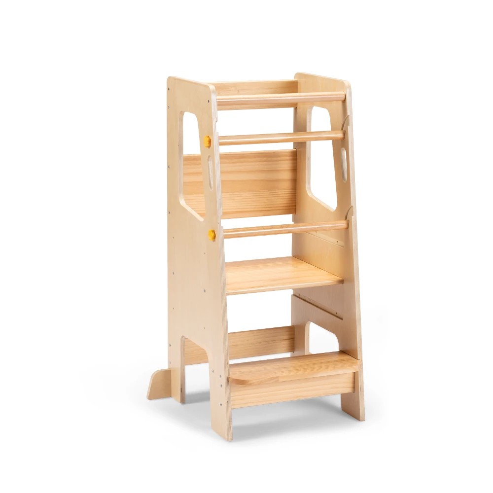 1 PlayPals Toddler Learning Tower Adjustable Step Stool Kitchen Helper - Natural, 1 of 3