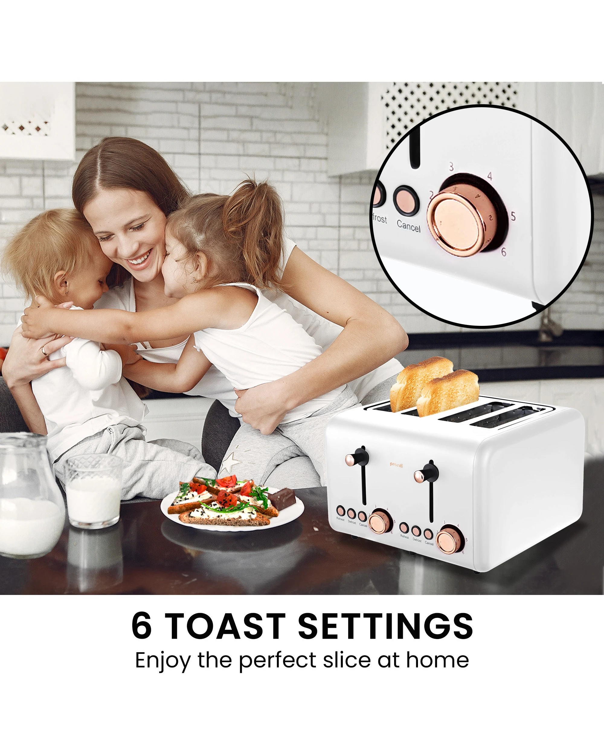 9 Pronti 3-in-1 Breakfast Set Kettle, 4-slice Toaster And Pronti Homemaid Coffee Machine Appliance Combo In White, 9 of 10