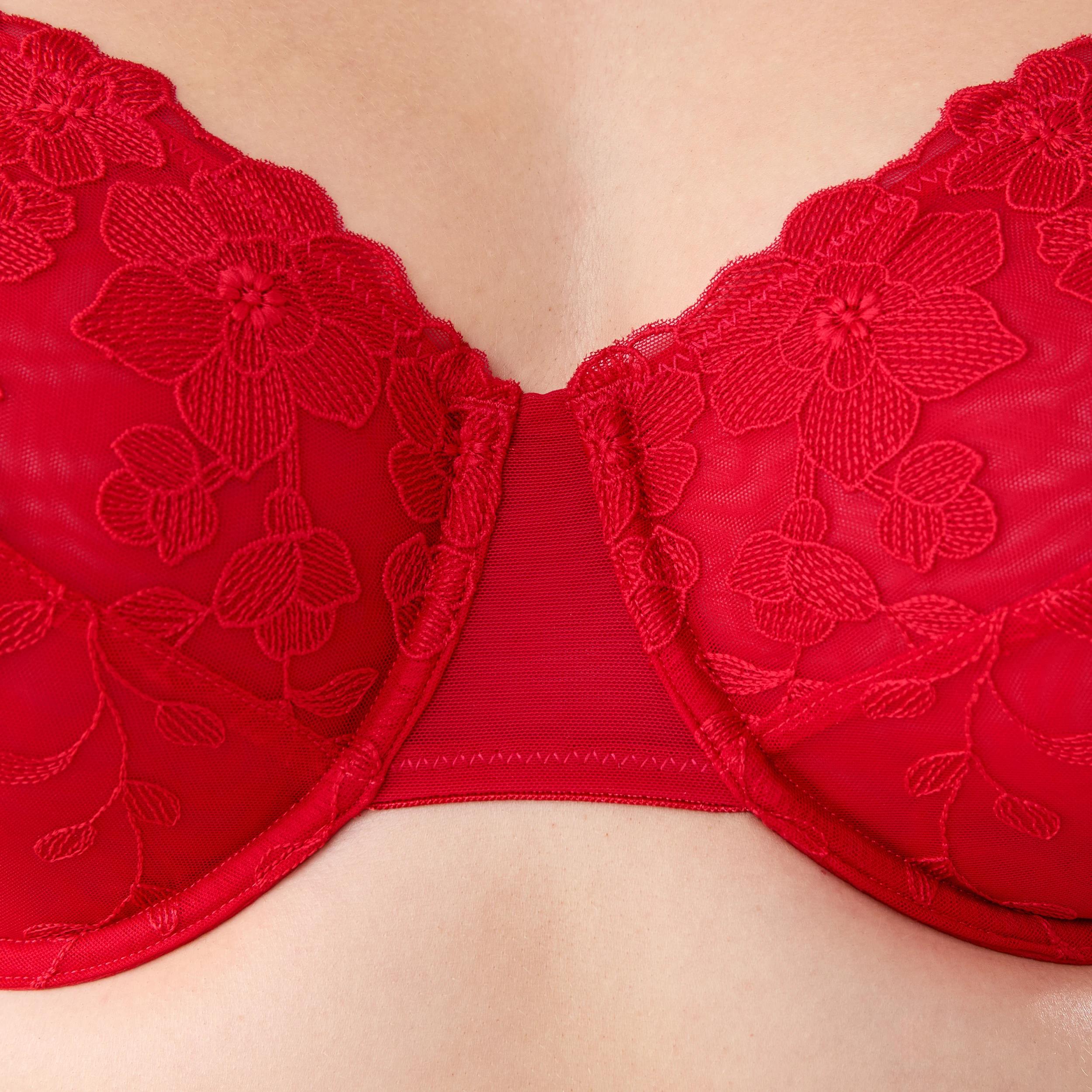 6 Full Figure Soft Cup Mesh Underwire Bra Strawberry, 6 of 6