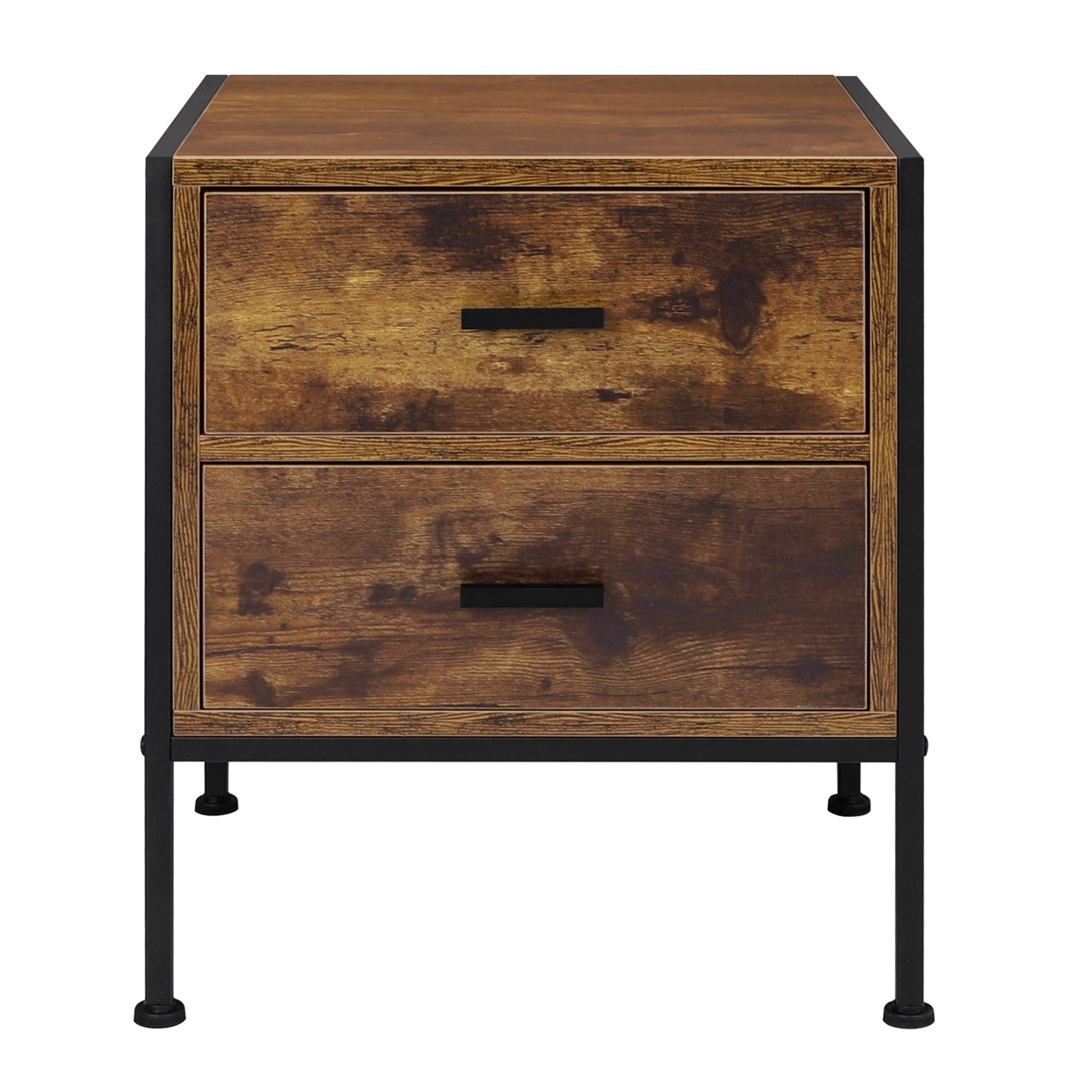 7 Alfordson Bedside Table Retro Wooden Nightstand Vintage Storage Side Cabinet - Brown, 7 of 10