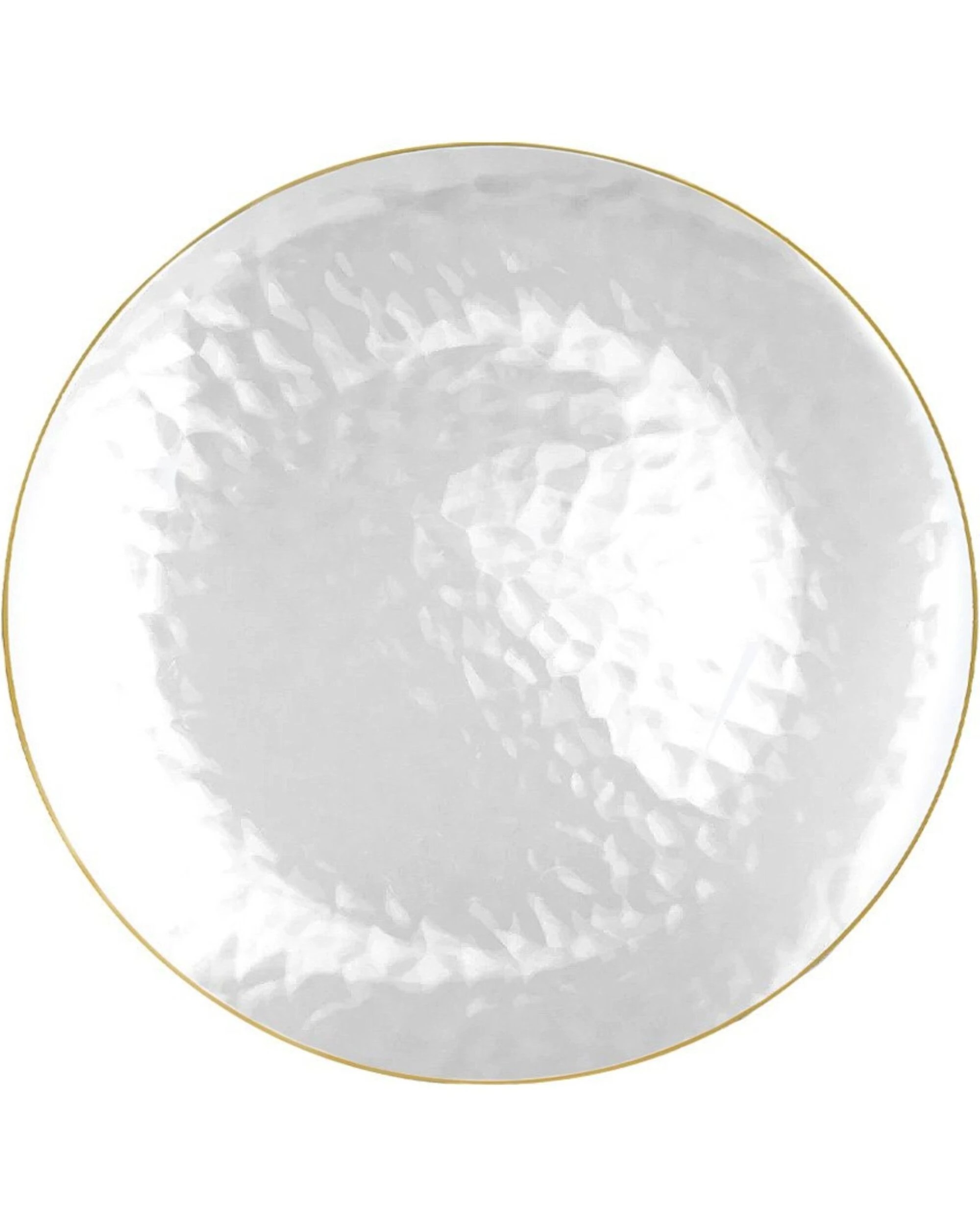 1 Partyware Clear Dimple With Gold Trim Plastic Plates 33cm Pack of 3 - Gold, 1 of 4