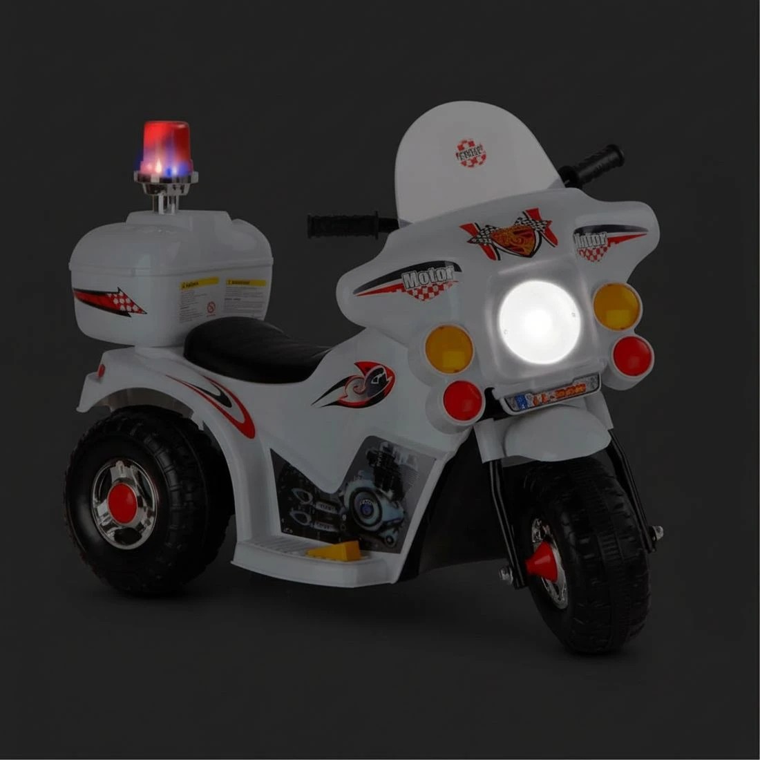 7 Rigo Kids Electric Ride On Police Motorcycle Motorbike 6V Battery - White, 7 of 7
