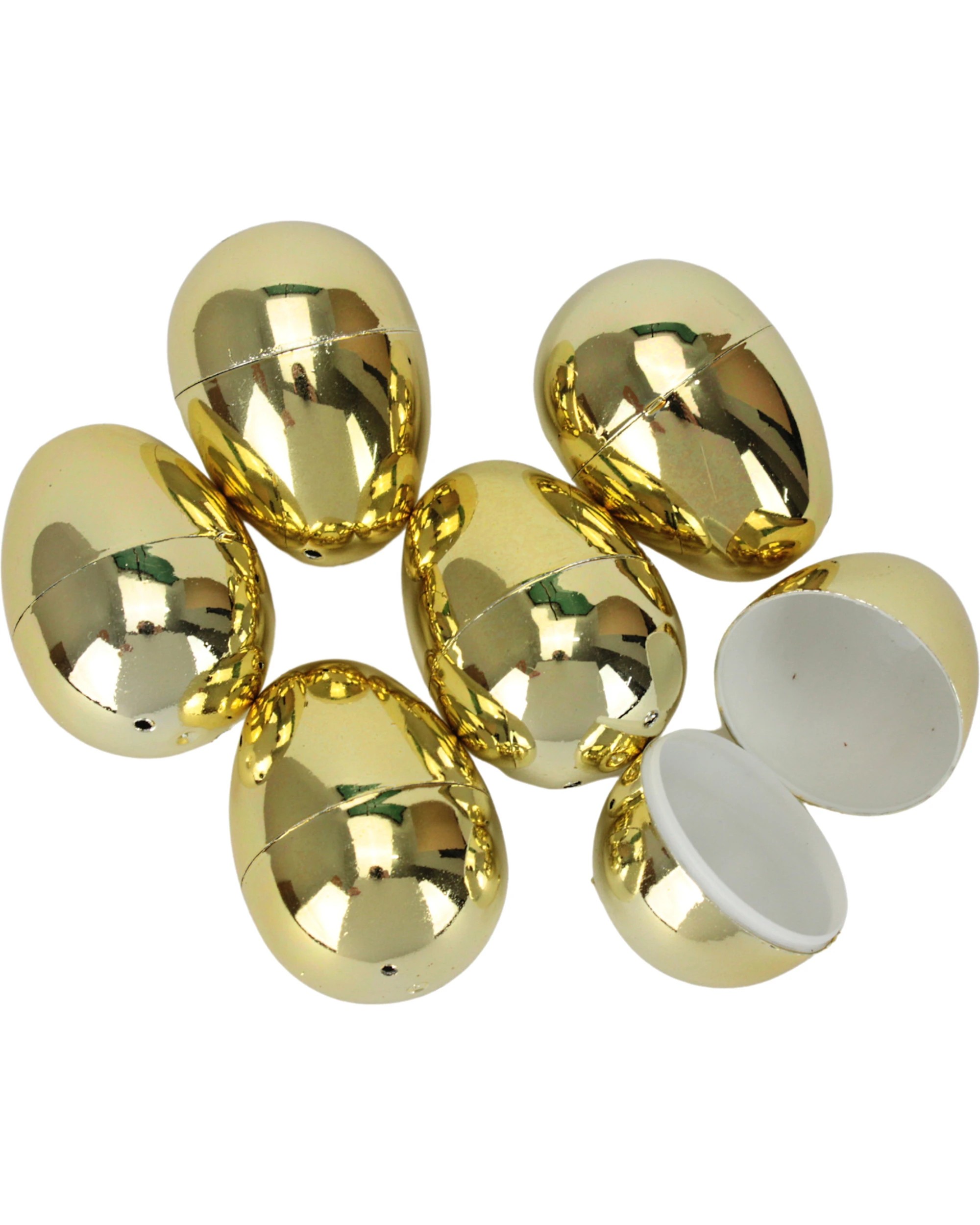 1 Oceana Metallic Fillable Easter Eggs 6cm Pack of 6 - Gold, 1 of 4