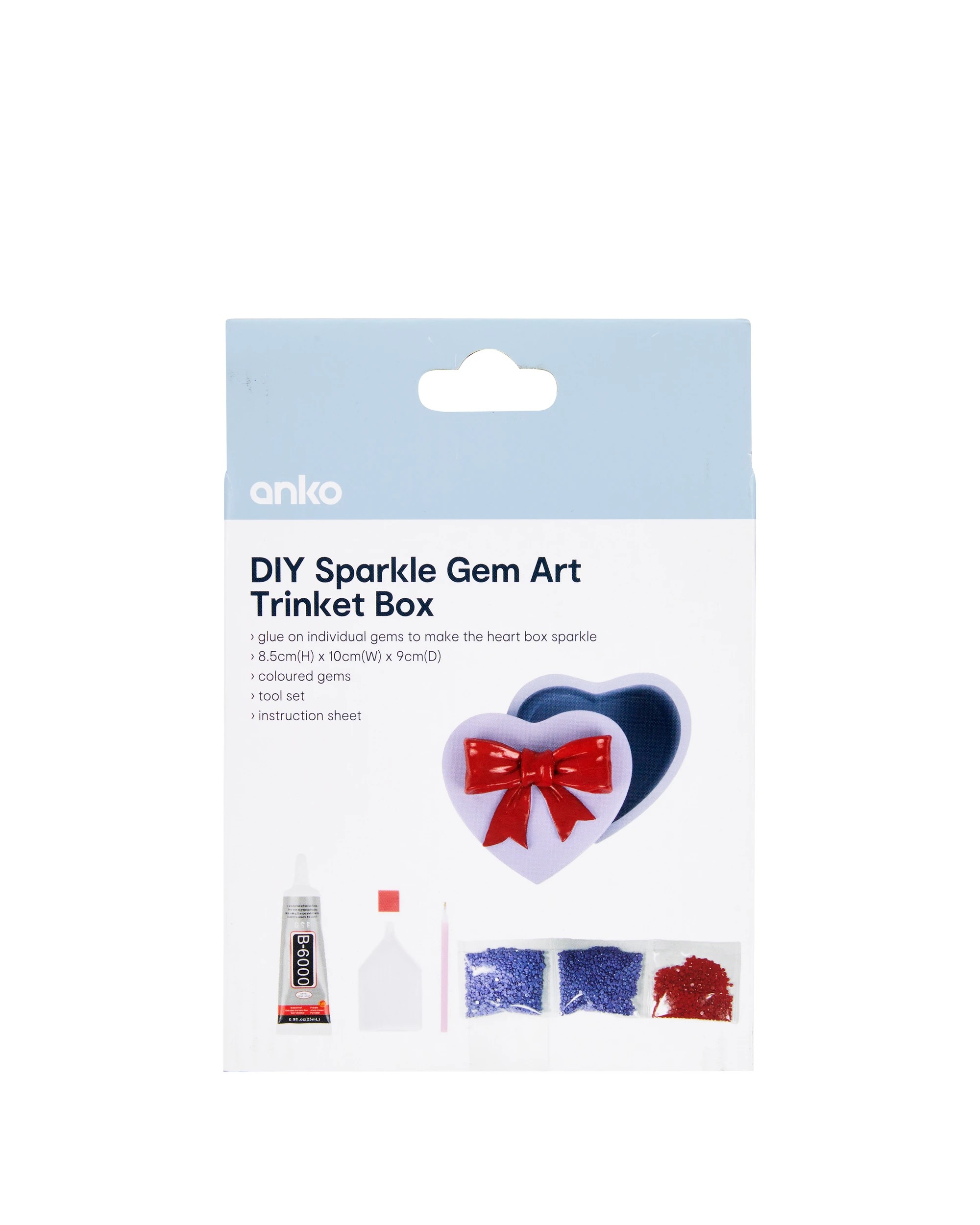 4 DIY Sparkle Gem Art Trinket Box - Heart, 4 of 4