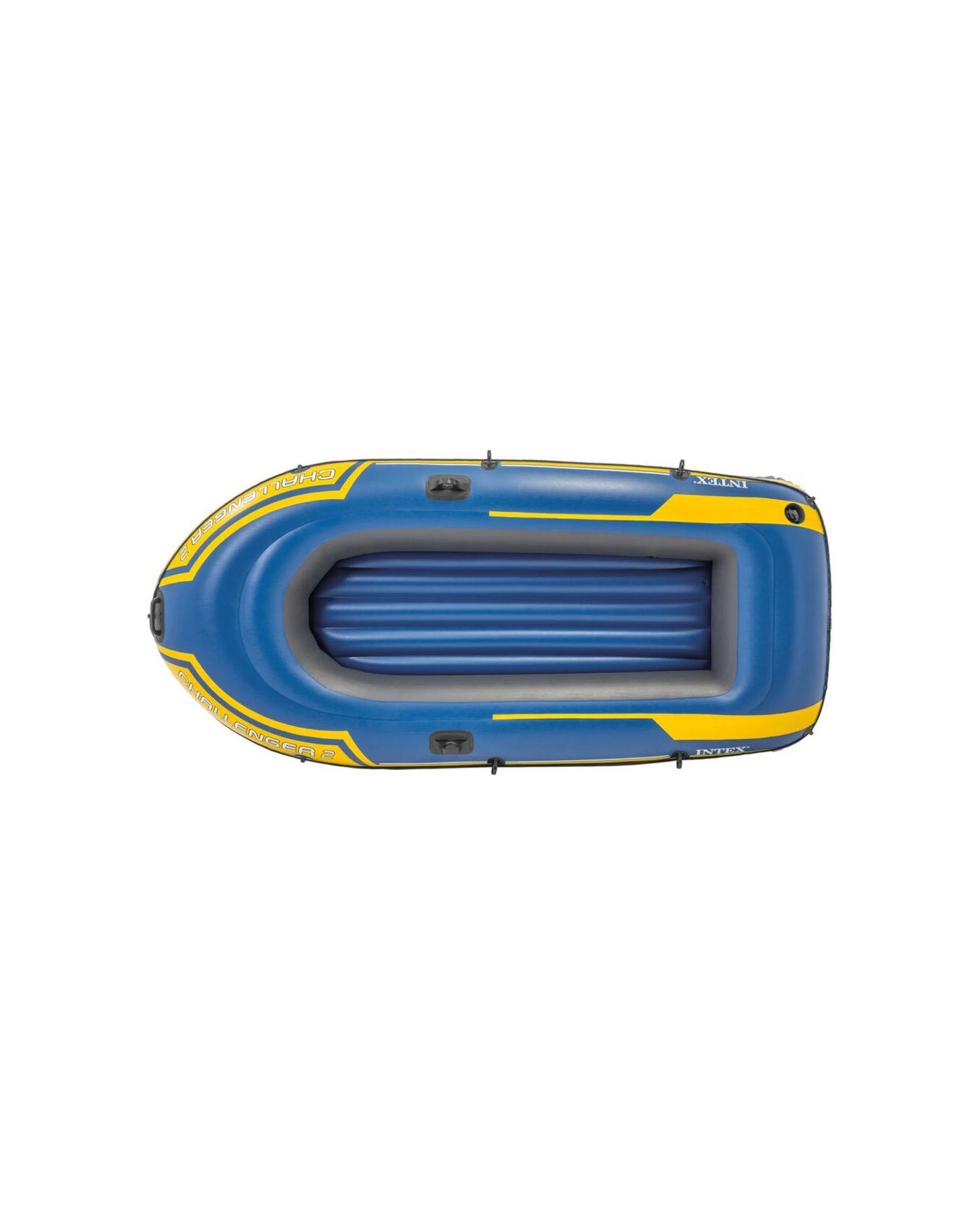 2 INTEX Challenger 2 Inflatable Boat Three Air Chambers Quick-Fill Boston Valves - Blue, 2 of 5