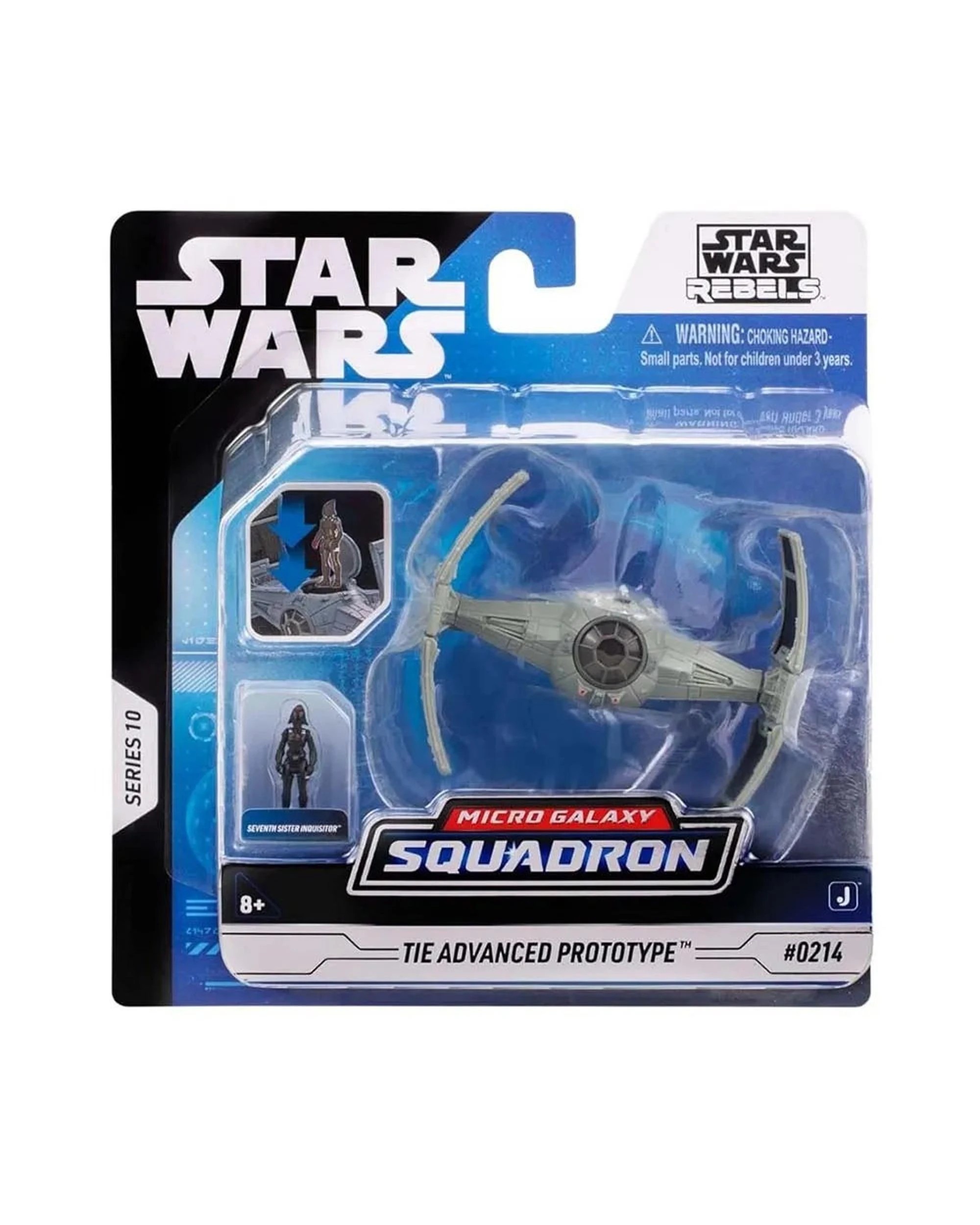 1 Star Wars Micro Galaxy Squadron TIE Advanced Prototype 3 inch Vehicle and Figure Set, 1 of 3